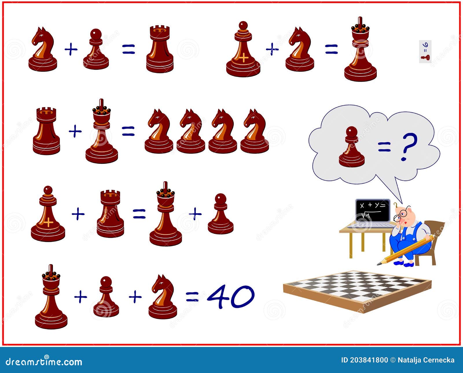 Logical Puzzle Game for Children and Adults. Can You Solve Examples? Count  the Value of Chess Figure Stock Vector - Illustration of logic, logical:  161524786