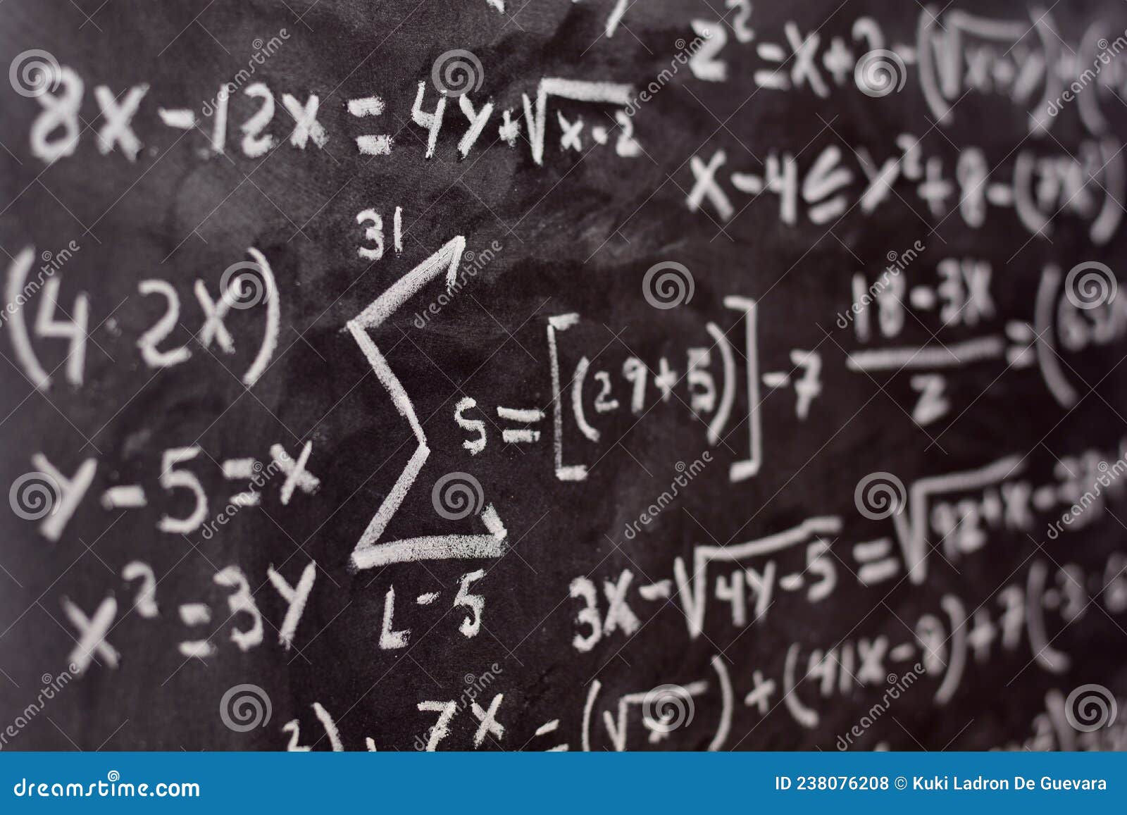 blackboard written math operations