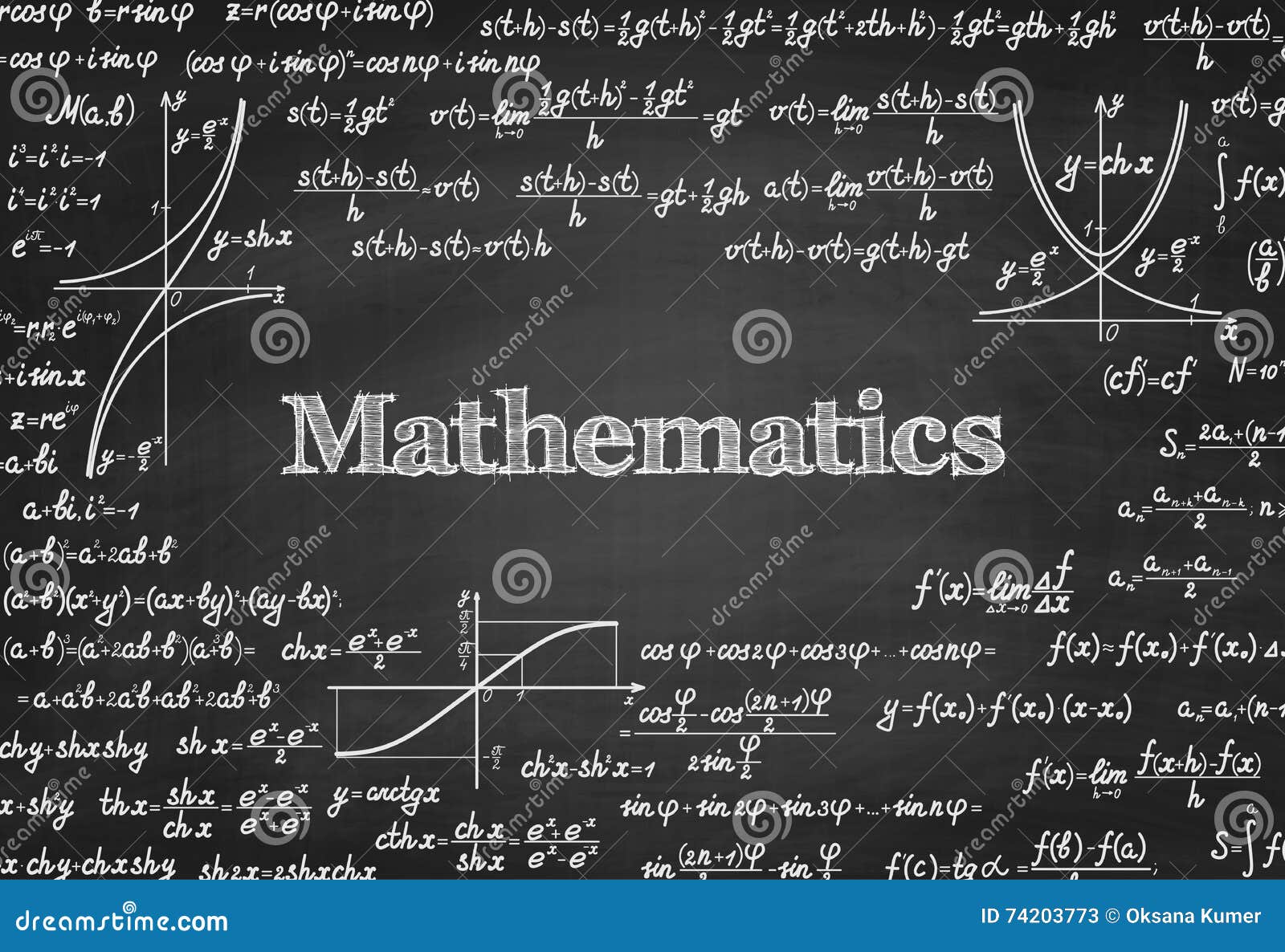 mathematical vector seamless pattern blackboard formulas equations figures handwritten design 74203773