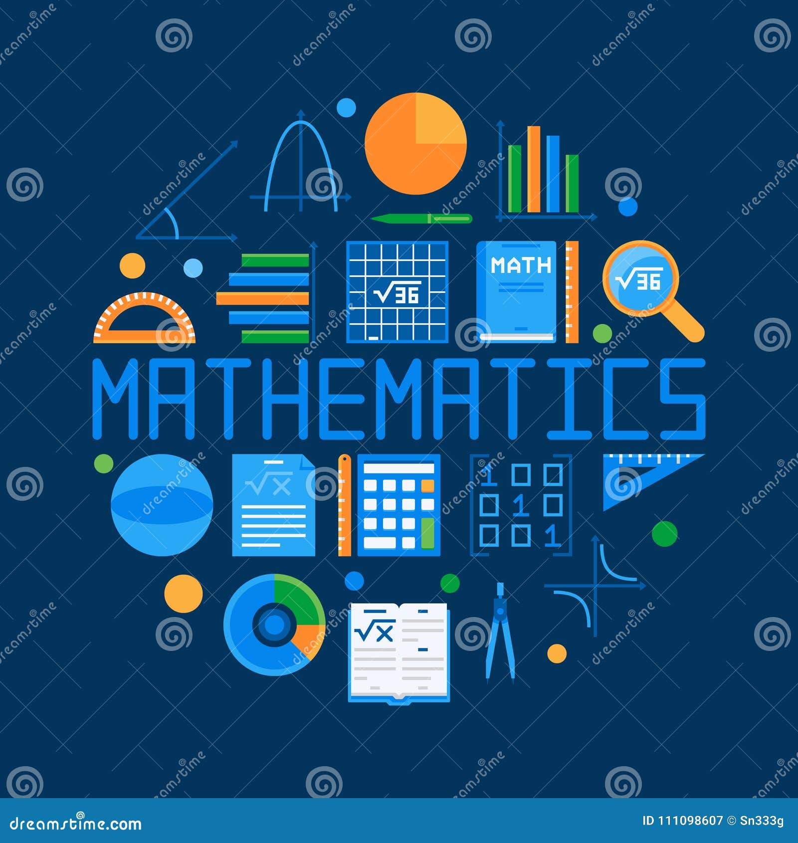Math Round Illustration | CartoonDealer.com #74066178