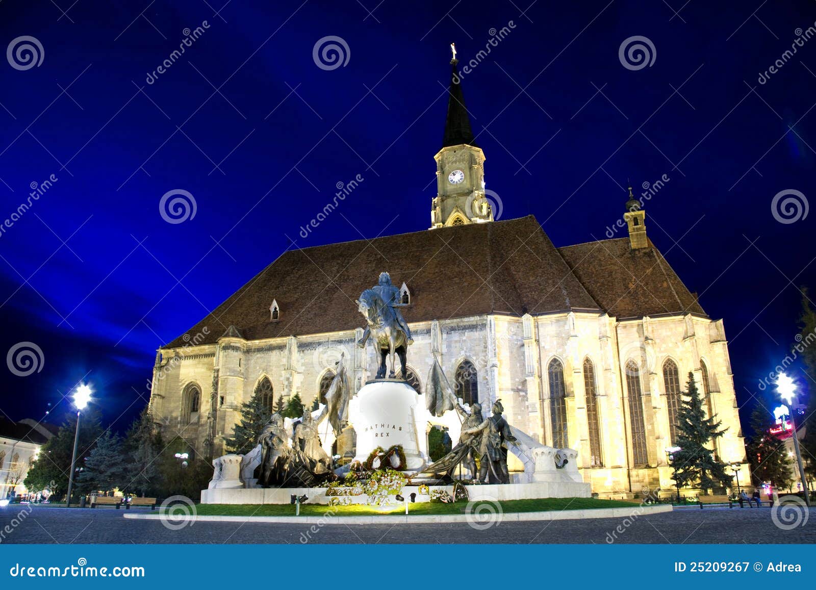 mathias rex statue and saint michail church 
