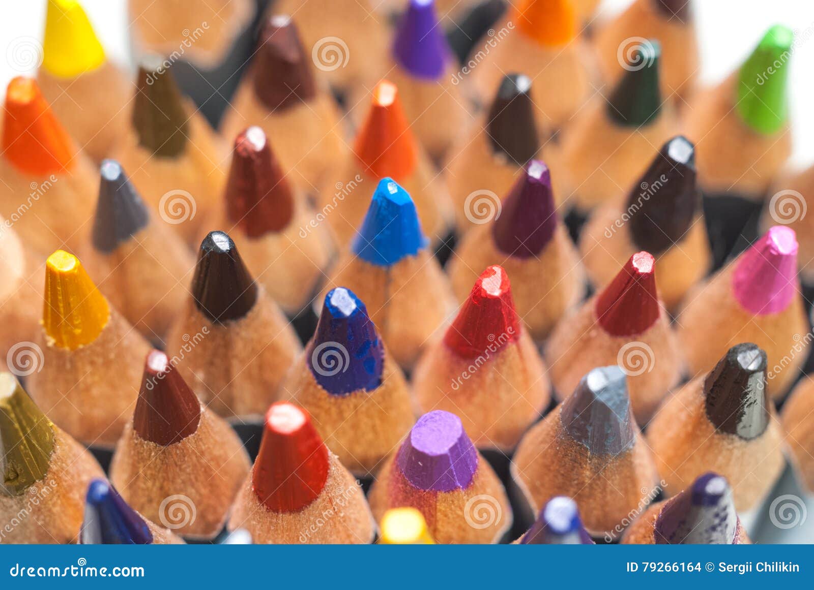 Matite colorate affilate Una pila di matite colorate Ready per verniciare Colorato selezione