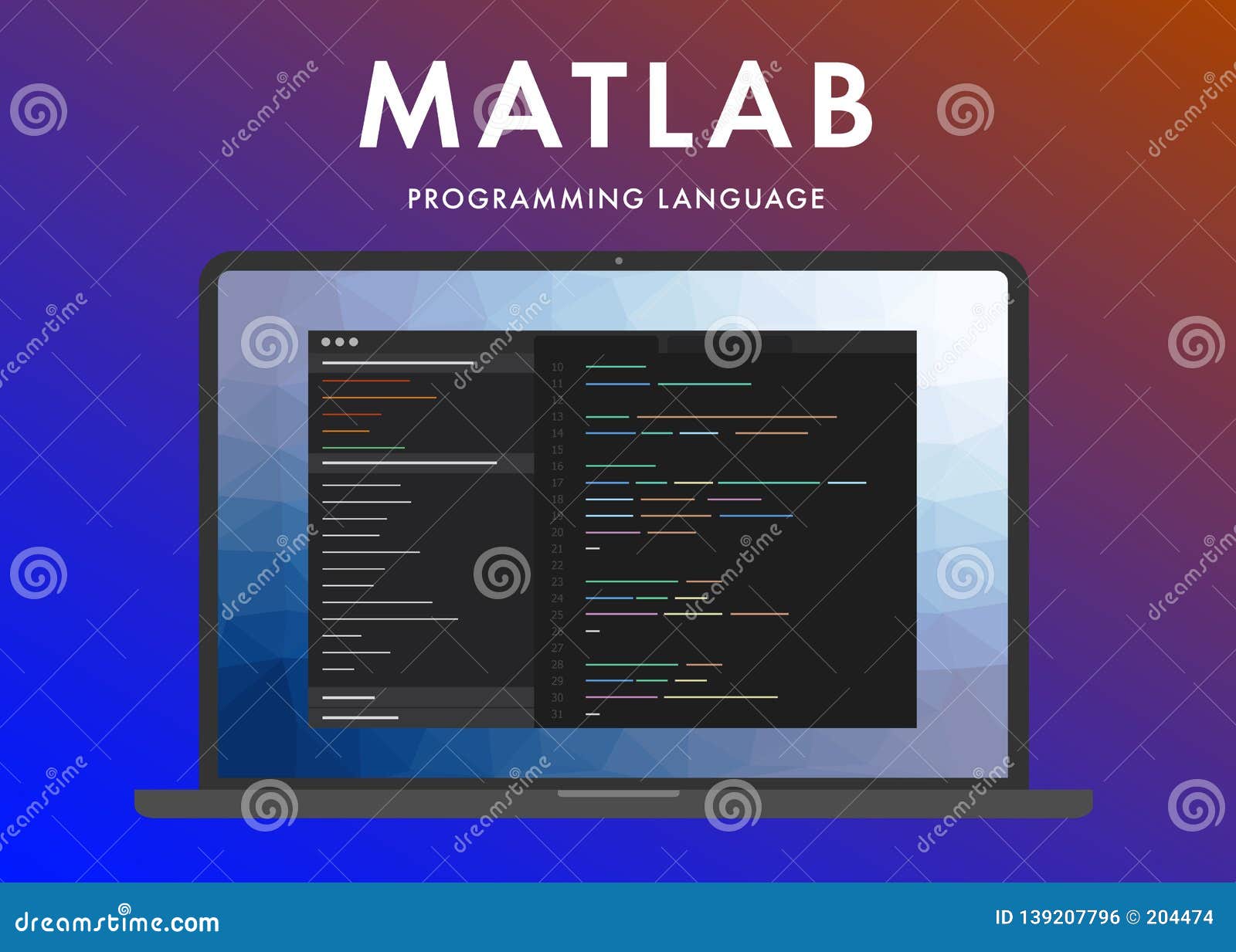 Matlab Programming Language Stock Vector - Illustration of code, line ...