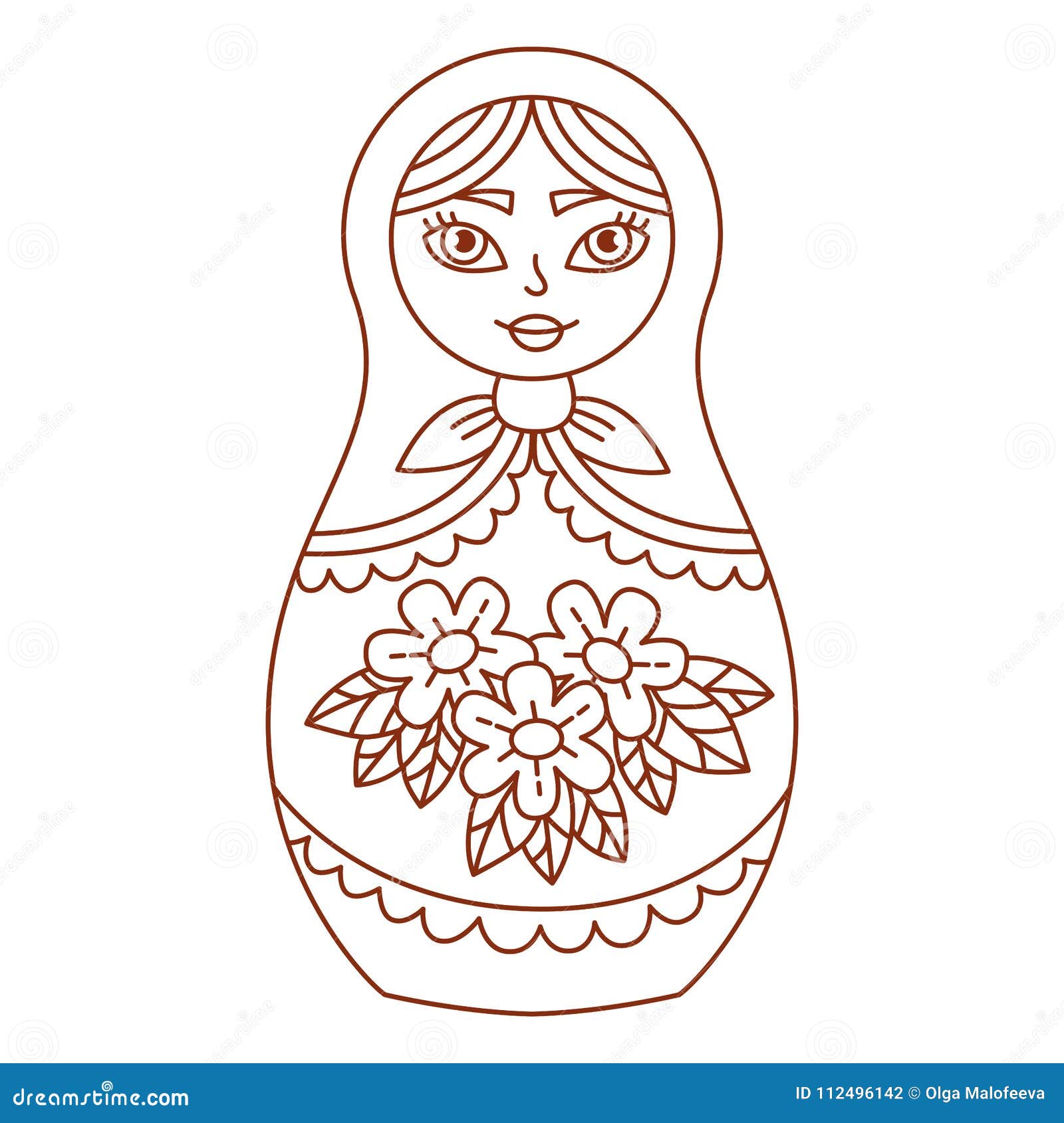 Matreshka Russian Doll Doodle Line Vector Illustration Stock Vector Matreshka Russian Doll Doodle Line Vector Illustration Stock Vector