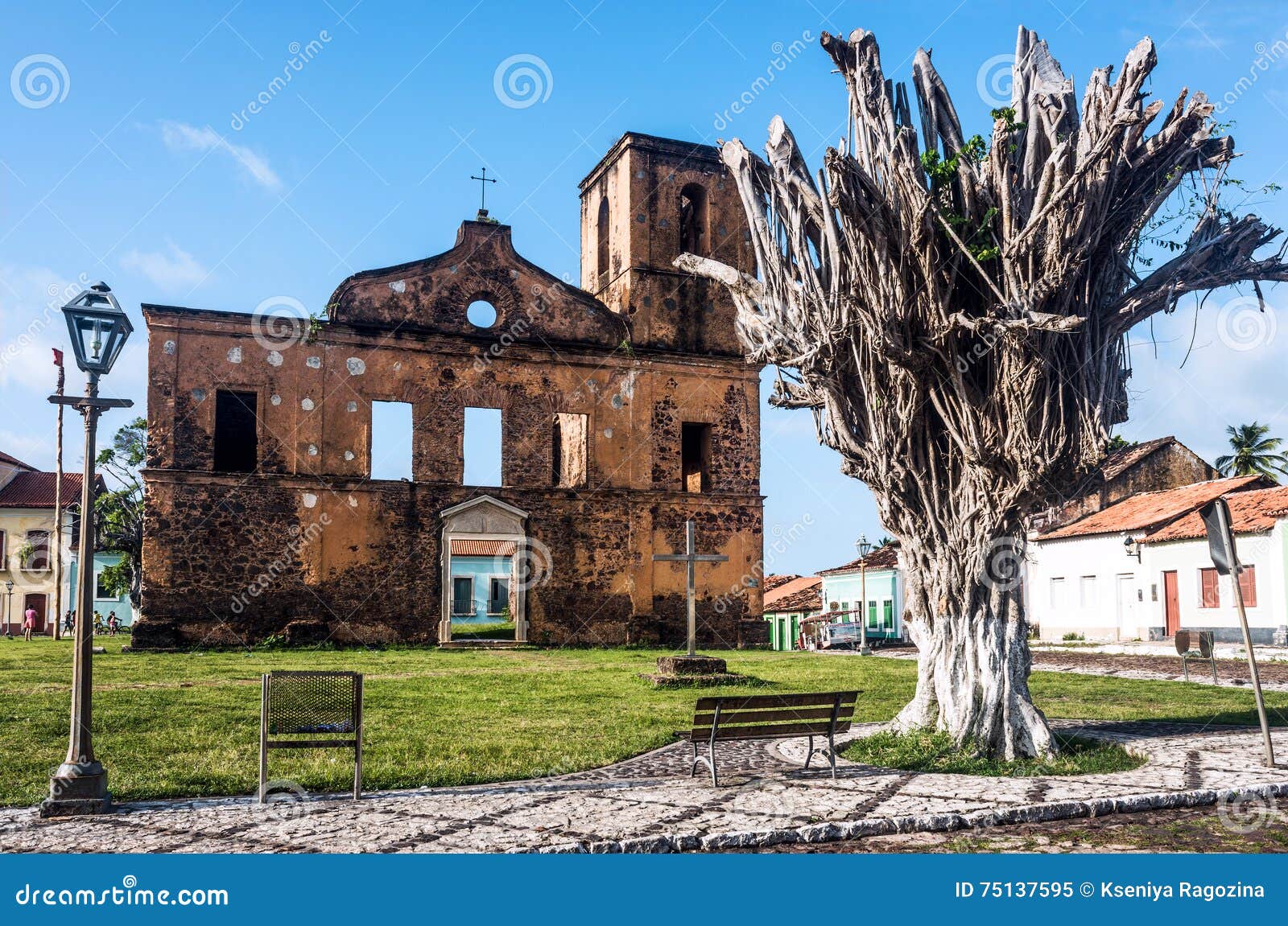 matriz church ruins in the historic alcantara, maranhao, brazil