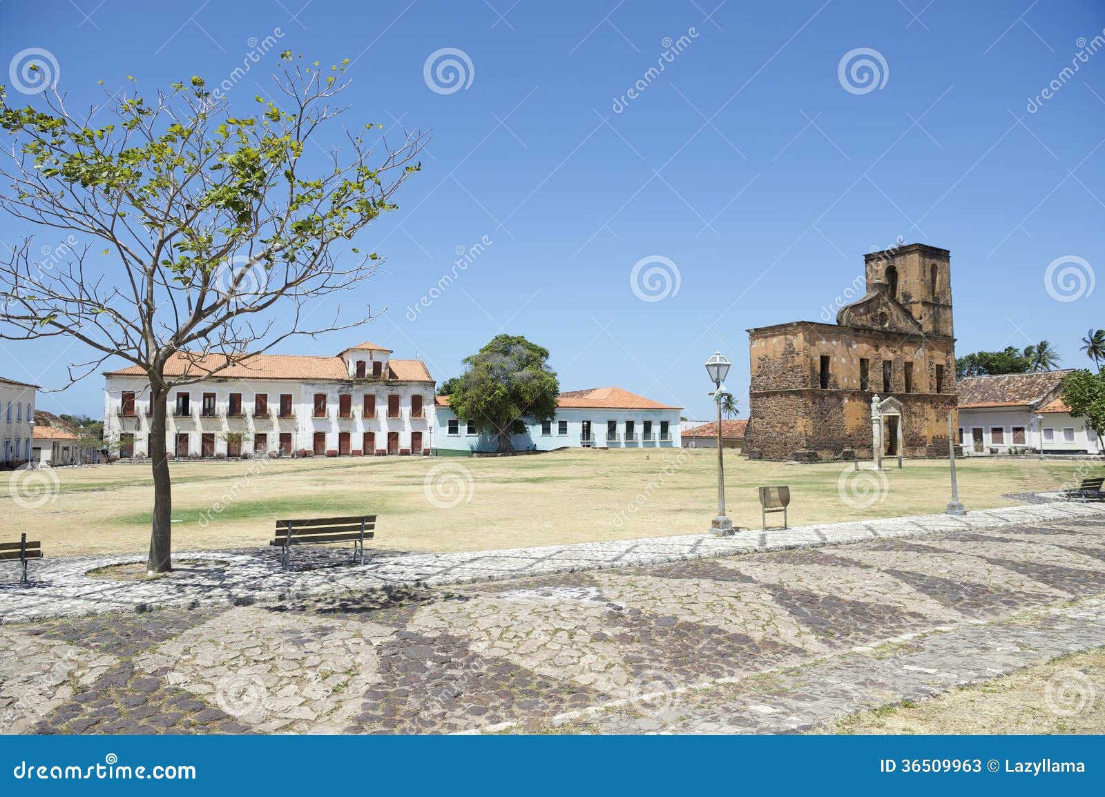 matriz plaza and sao matias church in alcantara brazil