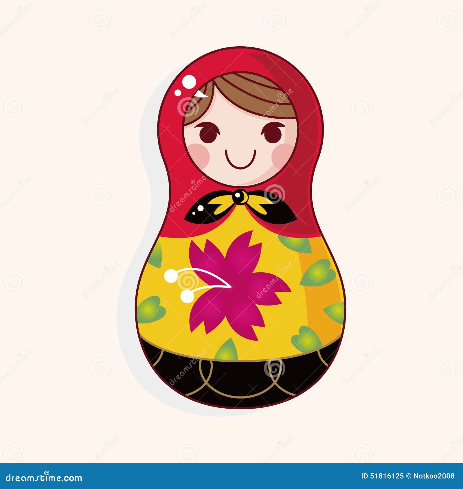 Матрешка на белом фоне