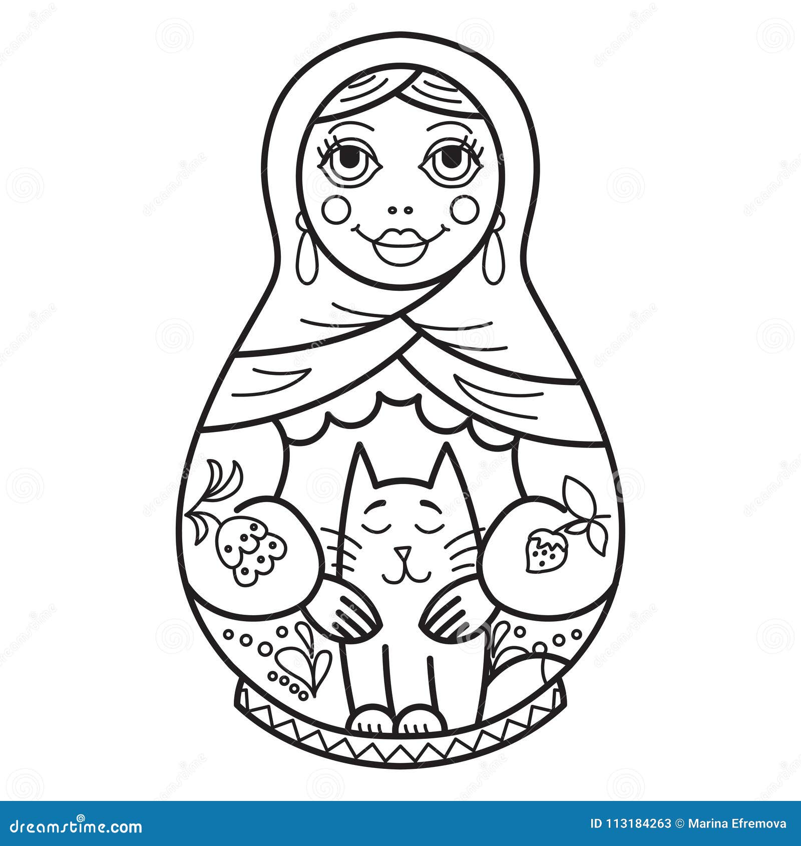 Matryoshka Aninhado Tradicional Da Boneca Do Russo IL Preto E Branco  Ilustração do Vetor - Ilustração de naturalizado, moscou: 113184346