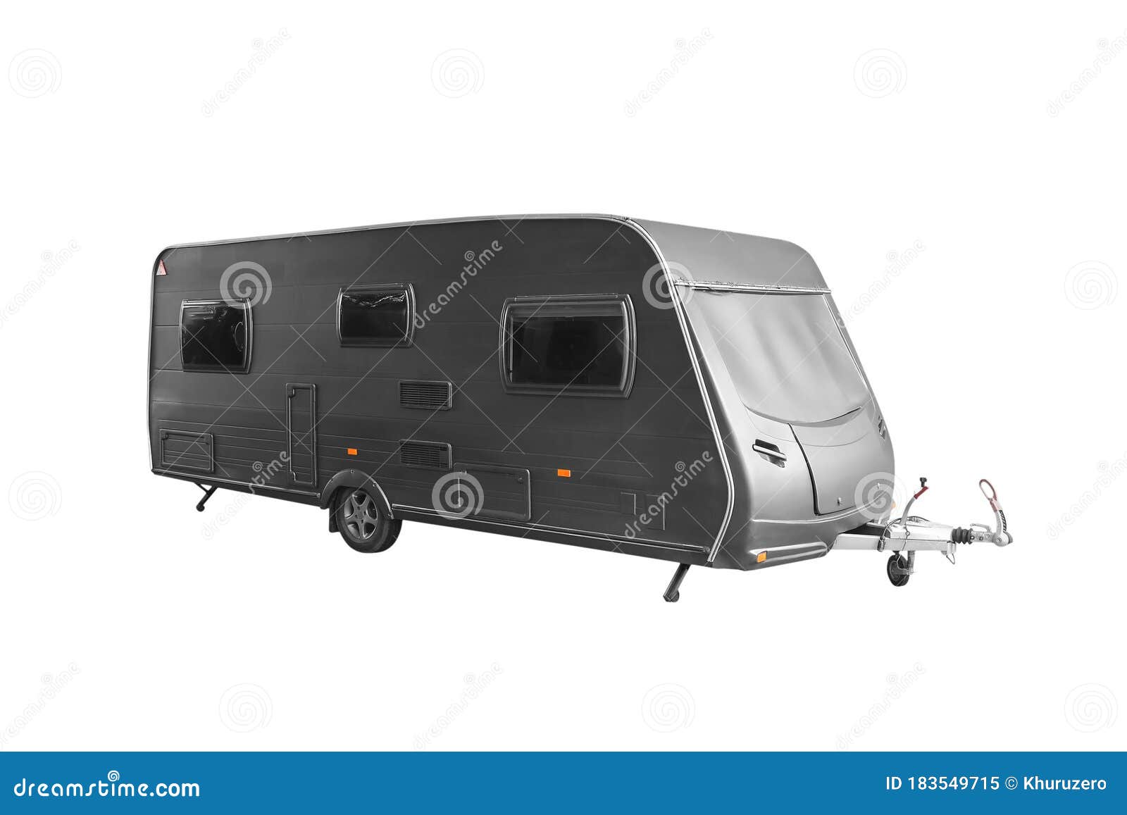 Matt Black Caravan Isolated on White Stock Image Image of road, drive