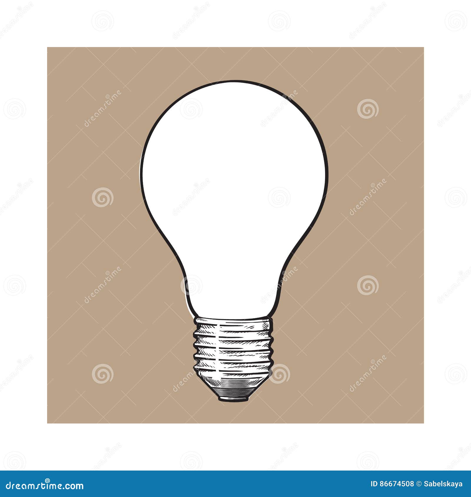 Matted Opaque Tungsten Light Bulb Side View Sketch Vector Matted Opaque Tungsten Light Bulb Side View Sketch Vector
