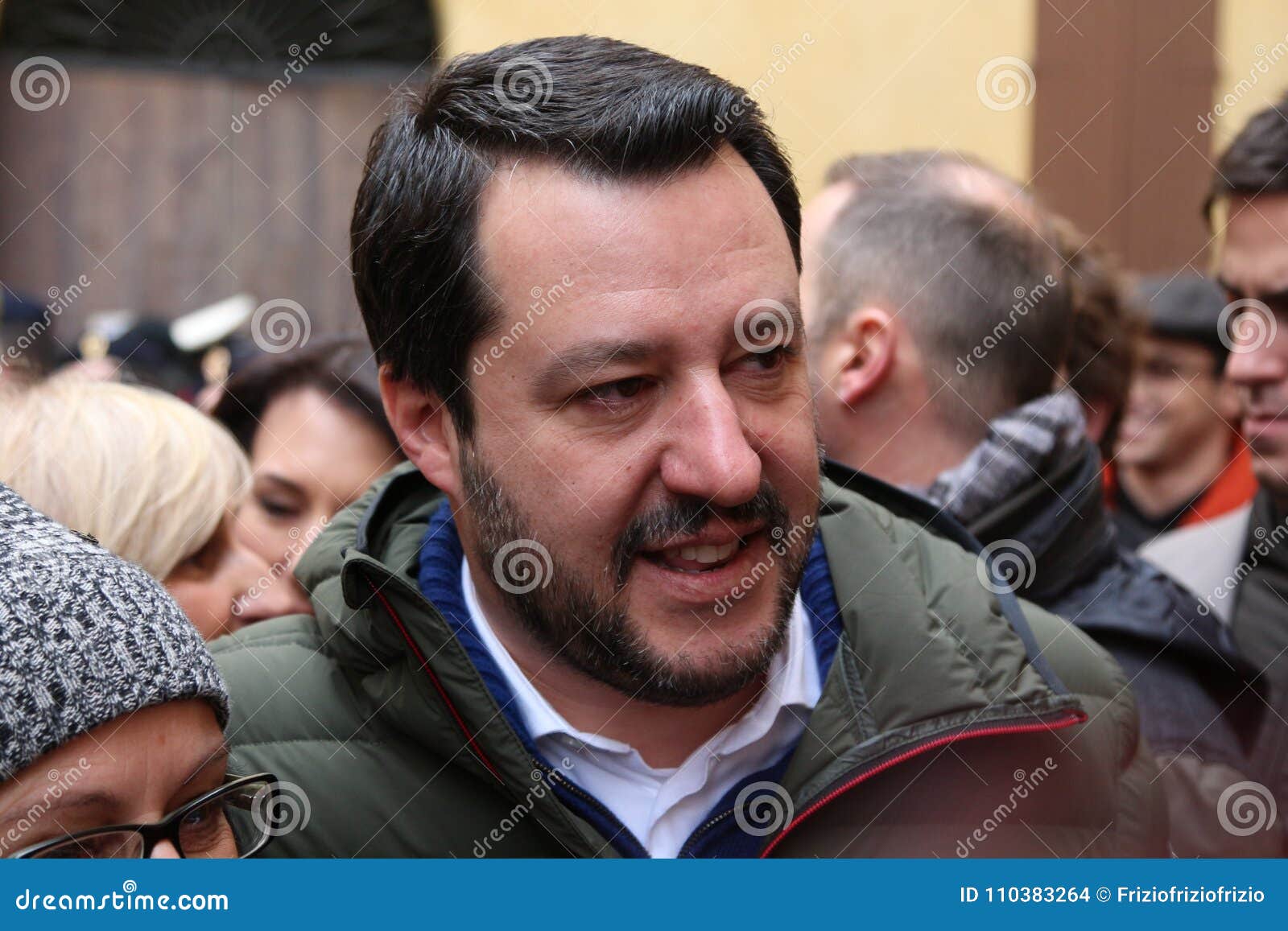 MODENA - ITALY, FEBRUARY 20, 2018: Matteo Salvini, Public Politic ...