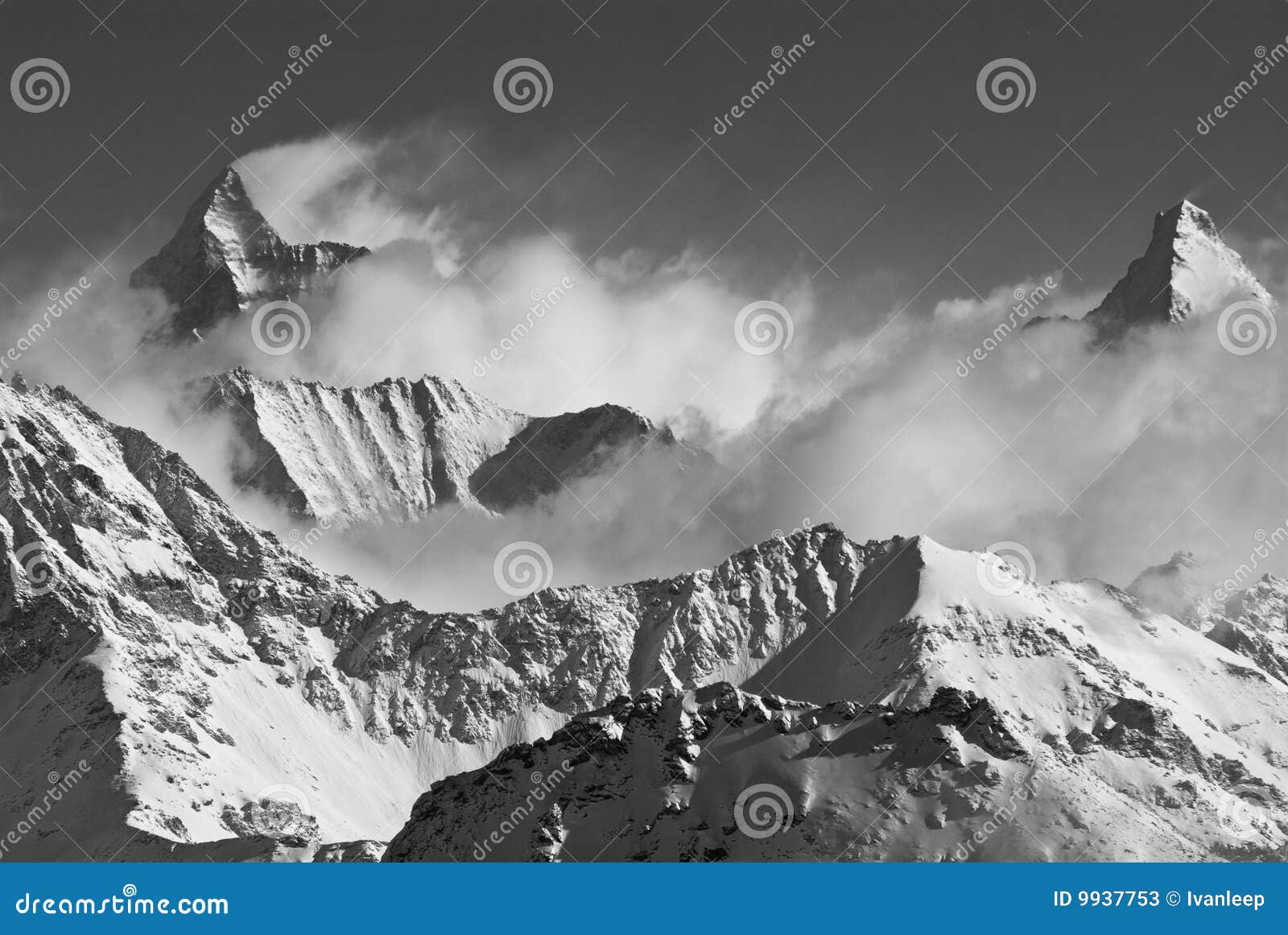 Matterhorn stock image. Image of clouds, winter, landscape - 9937753