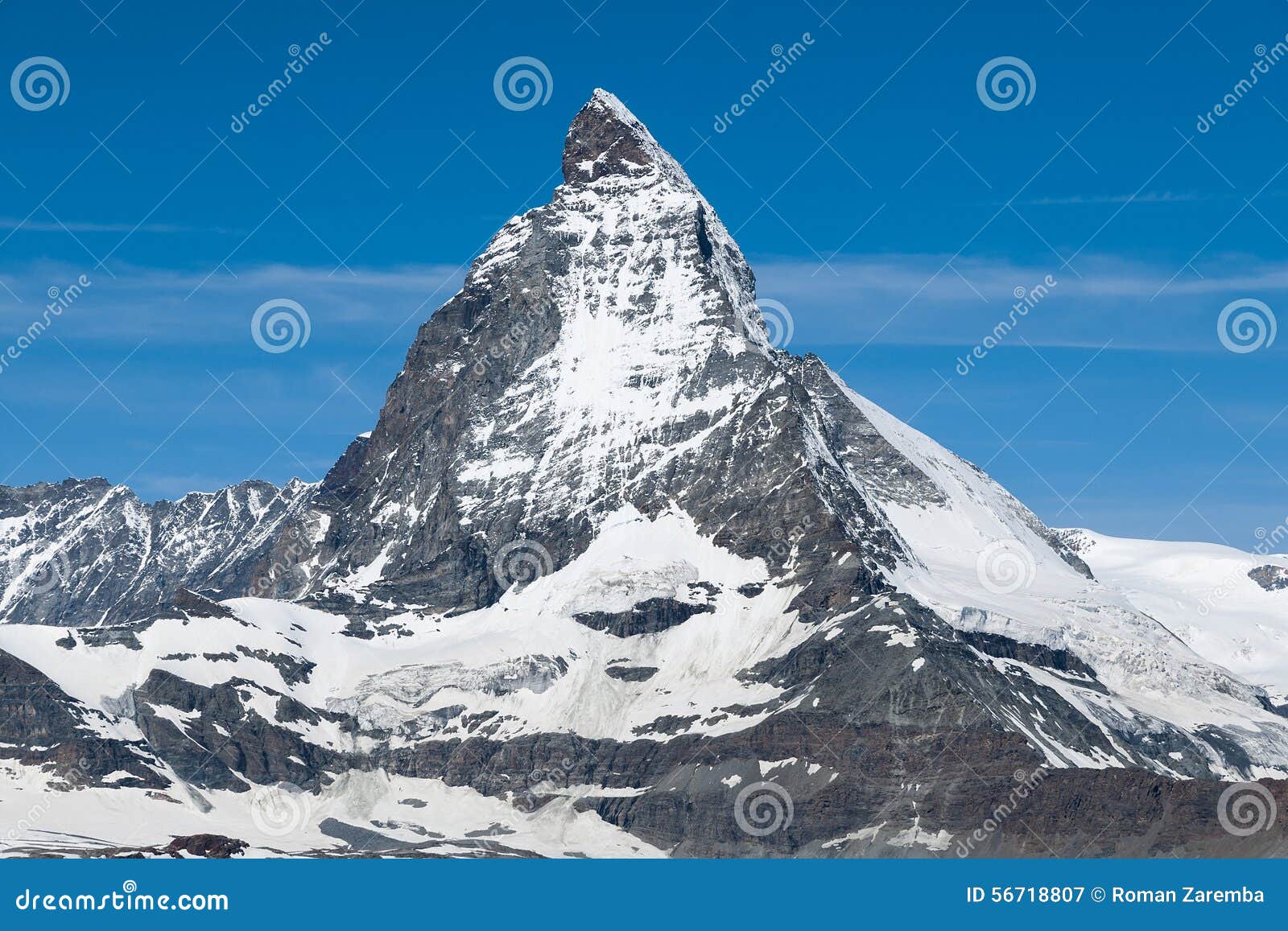 Matterhorn stock image. Image of europe, snow, summer - 56718807