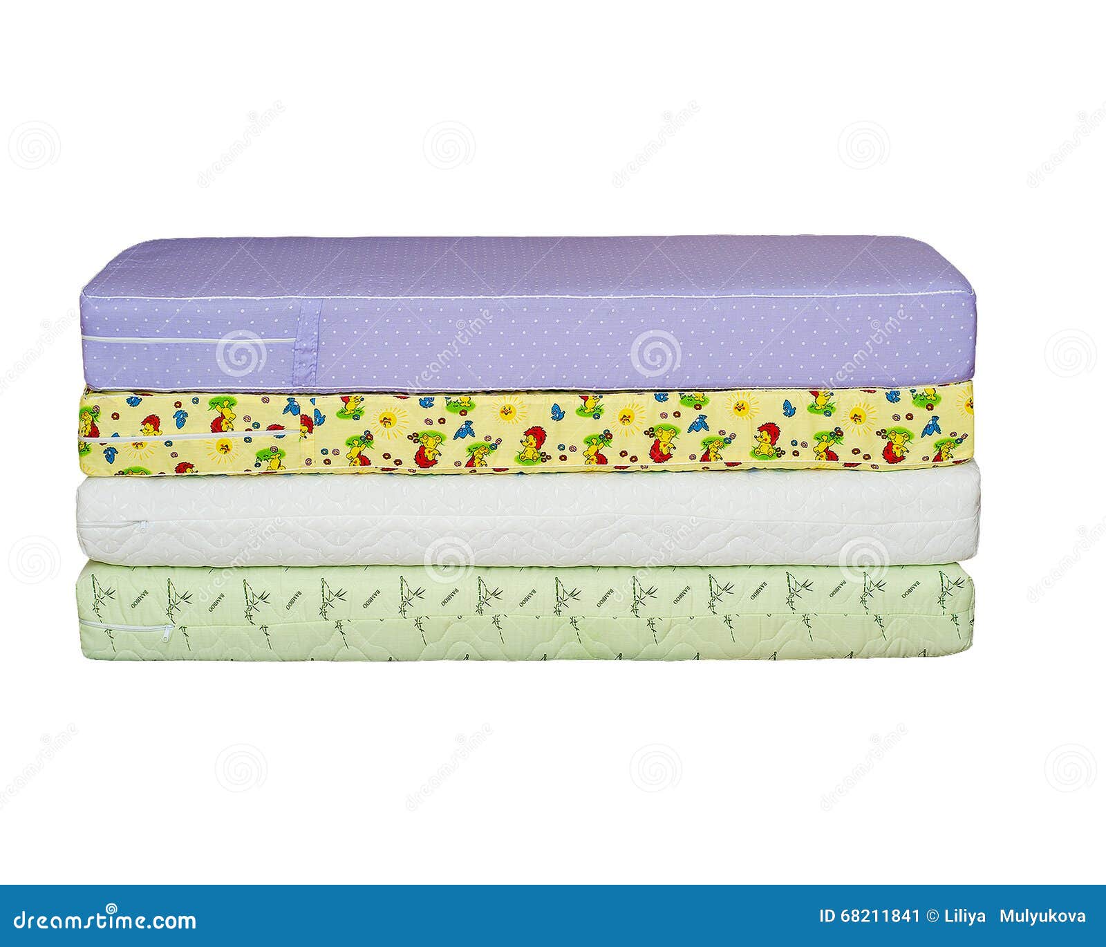 Mattresses Bed Pile Five New Isolated White Stock Photos Free
