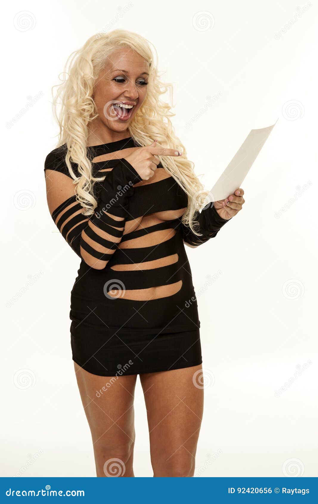 Mature Blonde Laugh Stock Photo Image Of Point Look