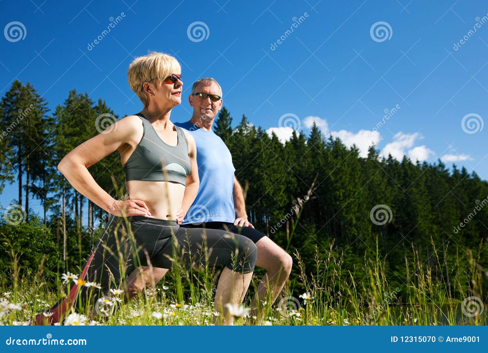 Mature Couple Doing Sport Outdoors Stock Photo Image of couple
