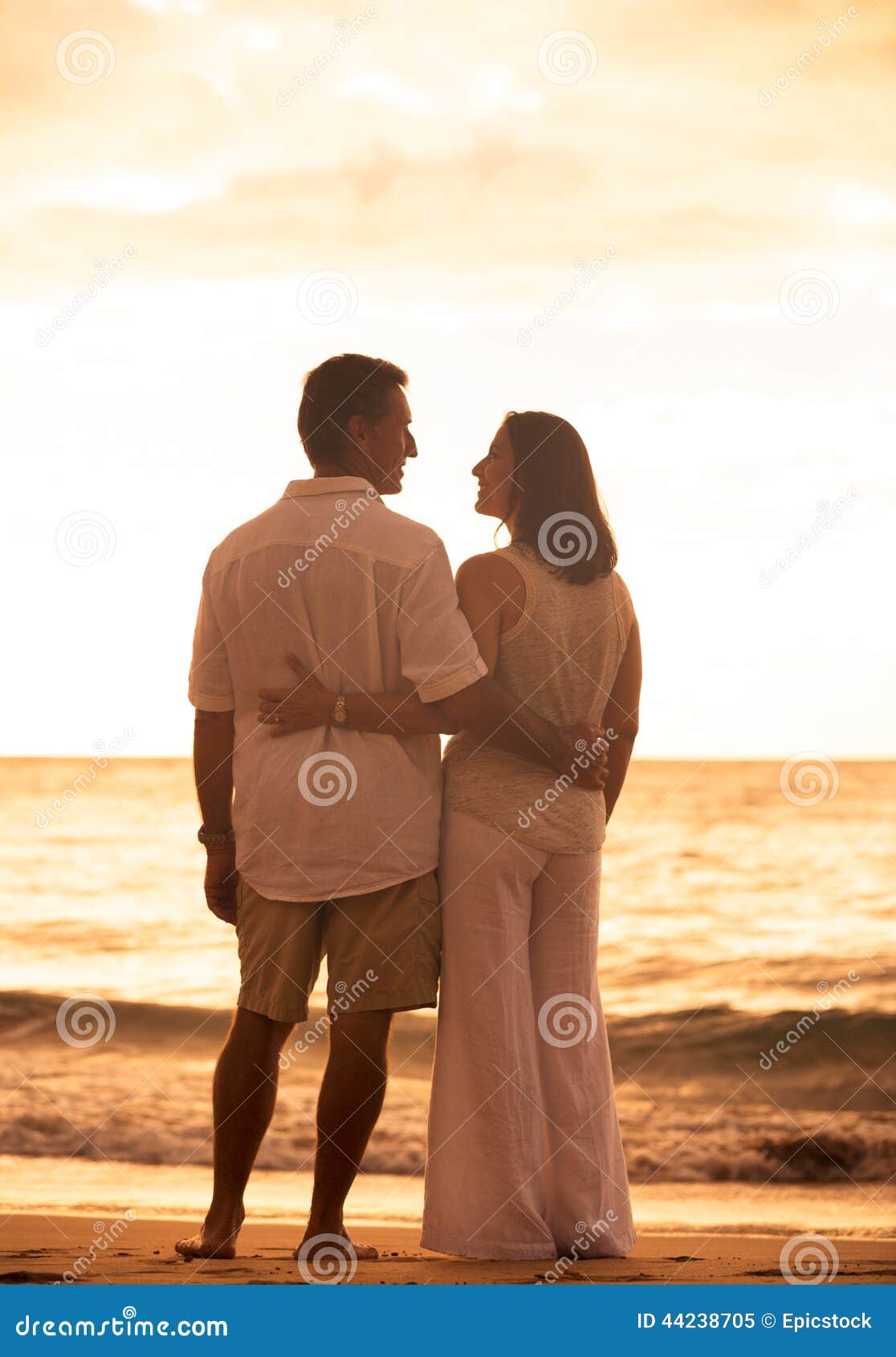 Mature Couple Enjoying Sunset Stock Image Image Of Couple Active