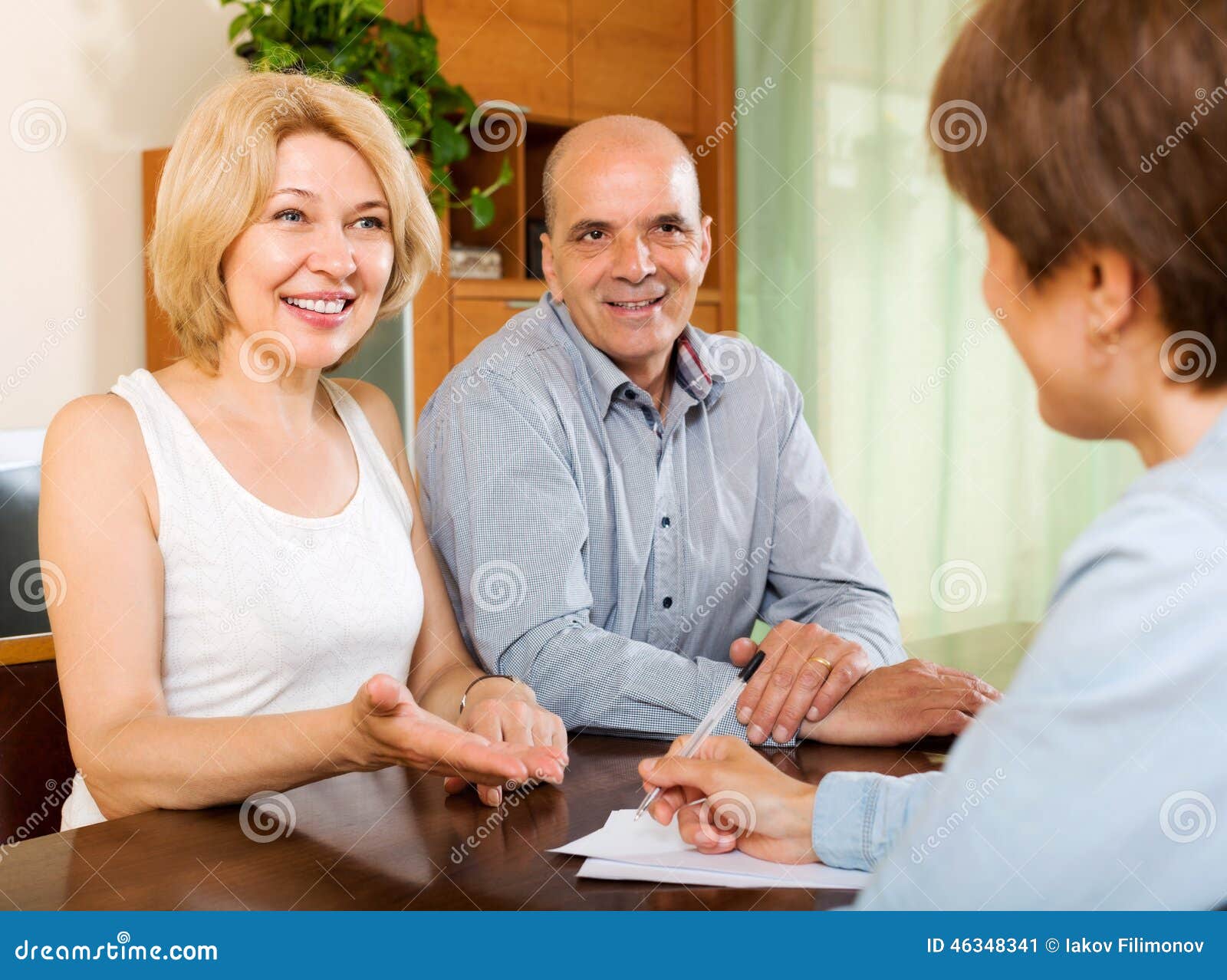 Mature Couple With Insurance Agent Stock Image Image Of Mature People 46348341