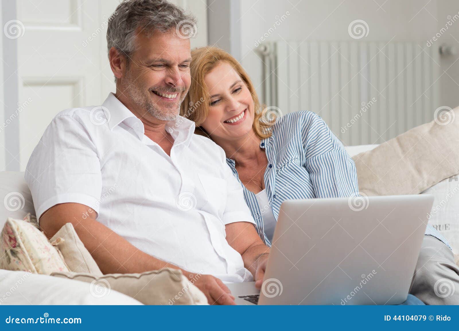 Mature Couple with Laptop stock image. Image of older - 44104079