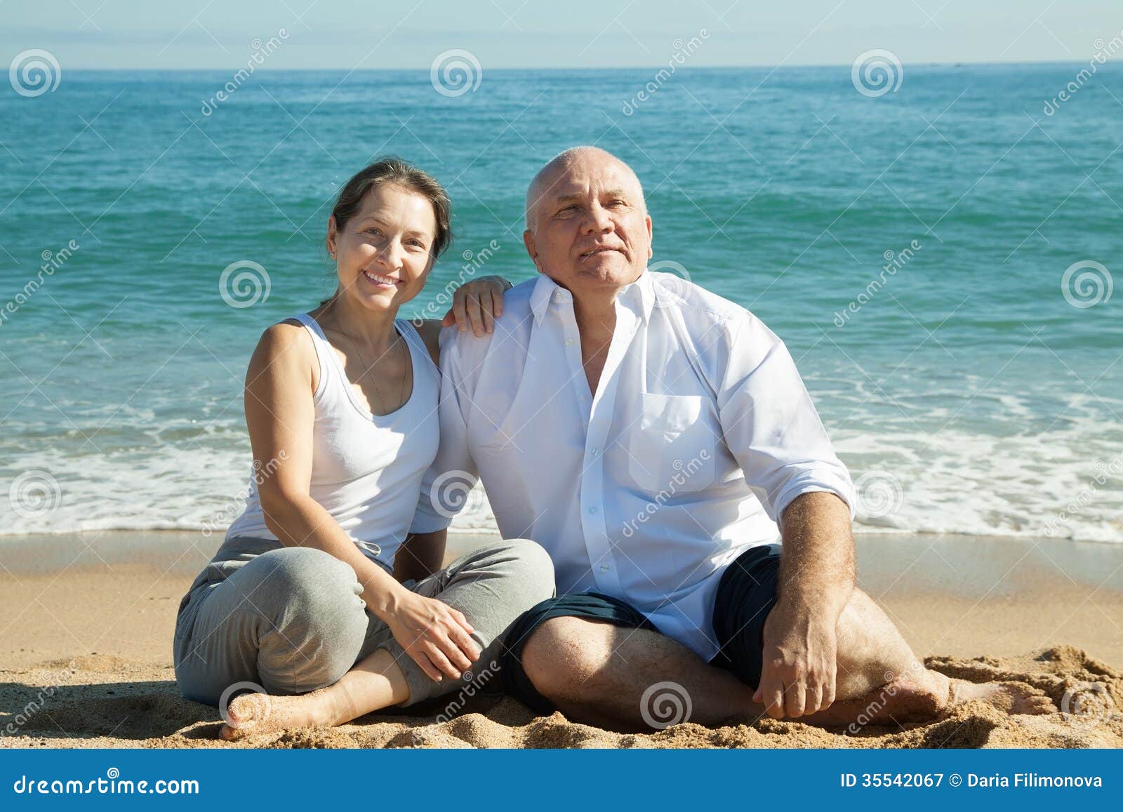 Mature Couple At Sea Vacation Stock Image Image of
