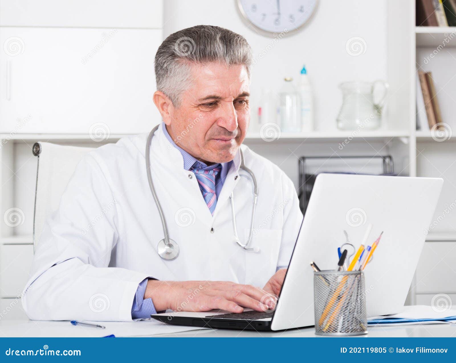 Mature Doctor in His Office Stock Image - Image of look, health: 202119805