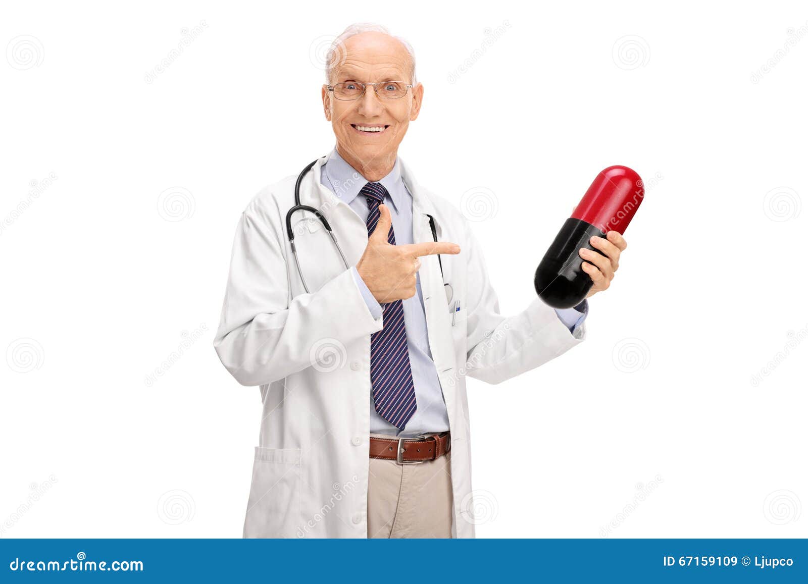 Mature Doctor Holding a Huge Pill Stock Image - Image of experienced ...