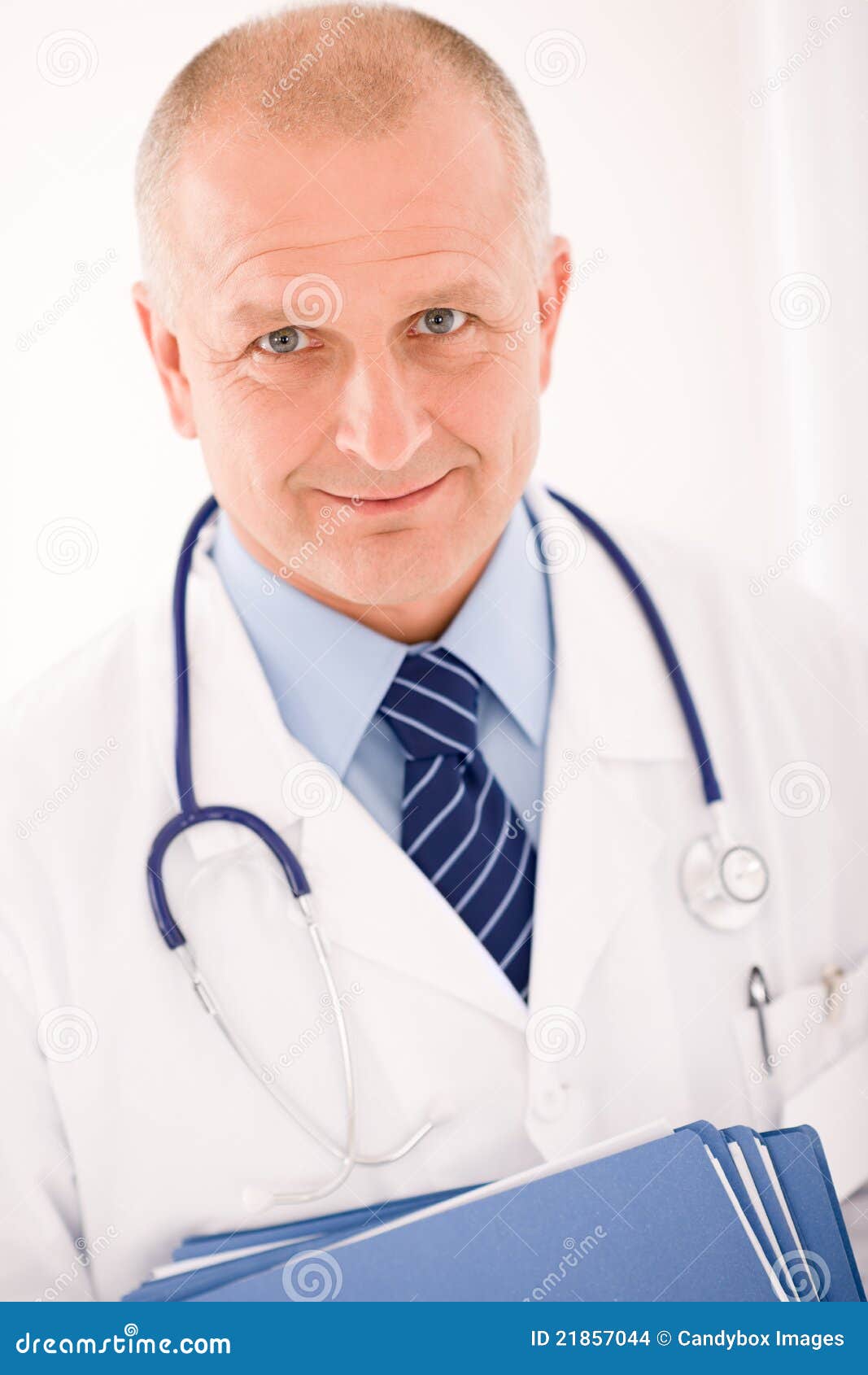 mature doctor male portrait with folders