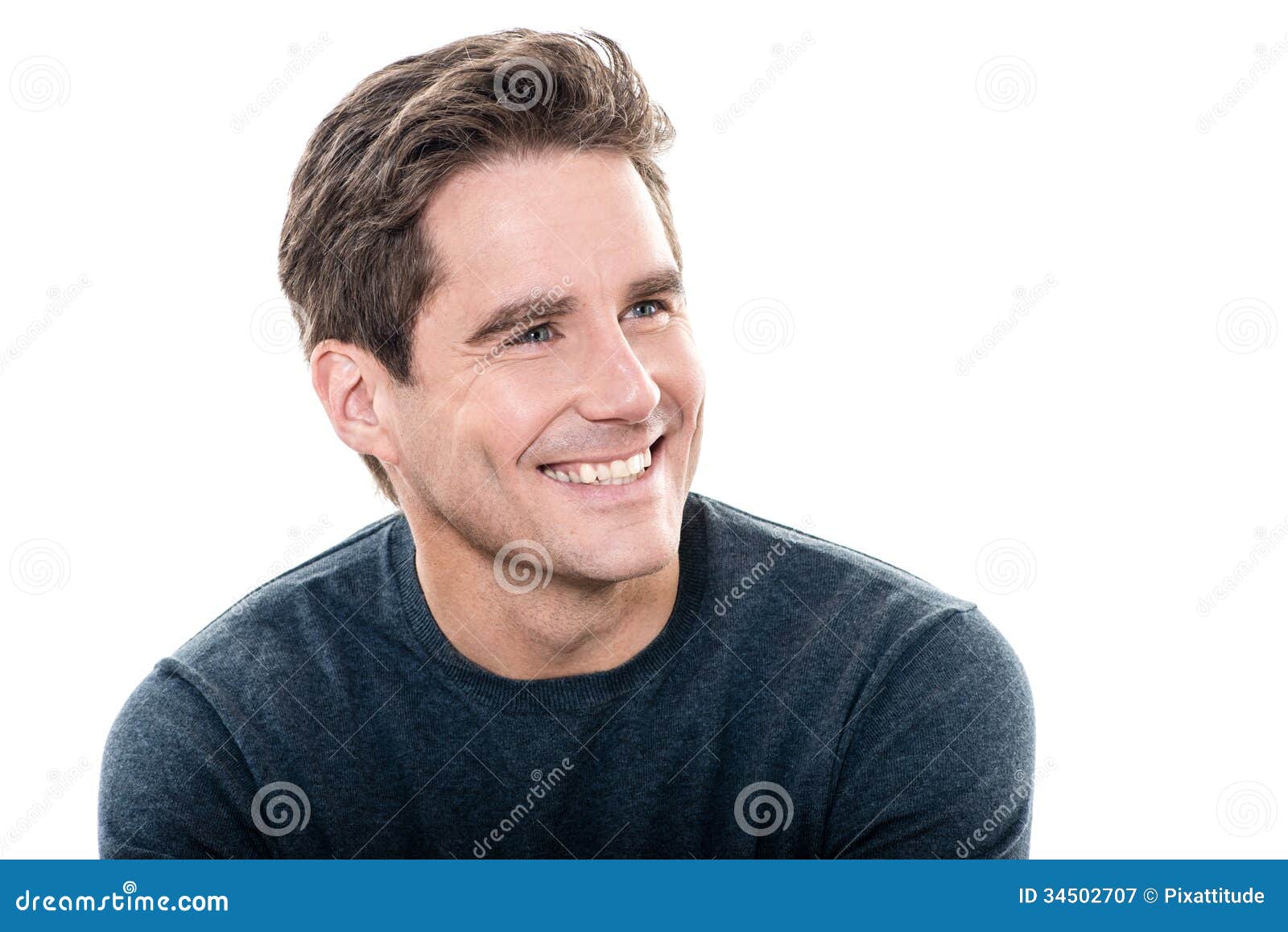 mature handsome man toothy smile portrait