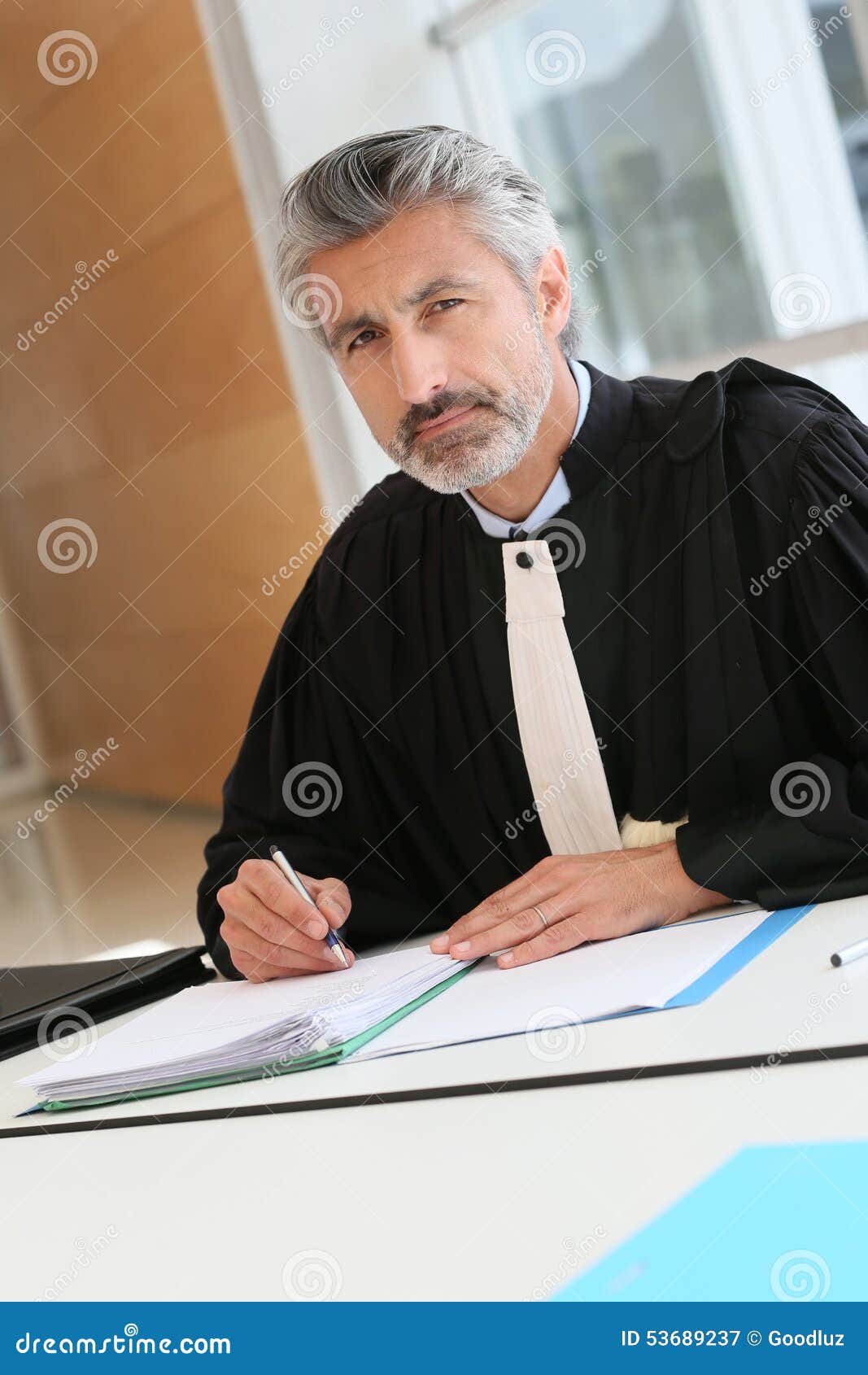 Mature Lawyer Working on Judgement Stock Image Image of judge