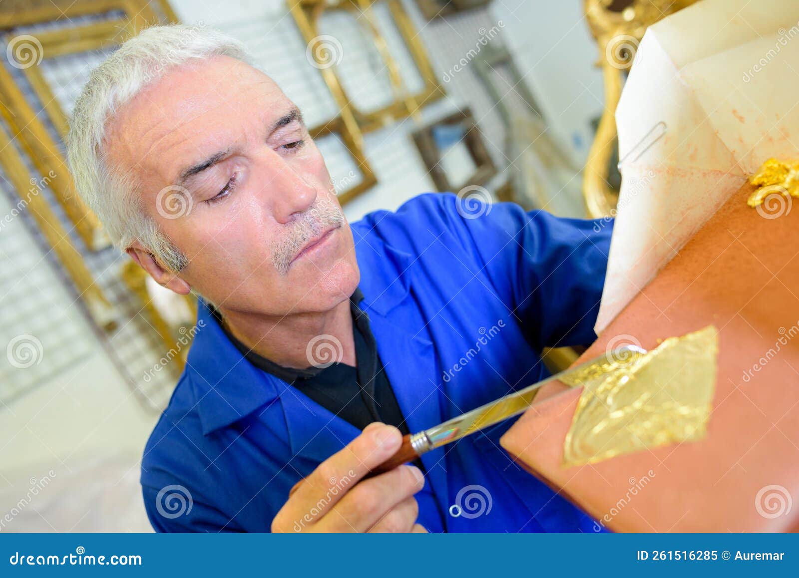 Mature Male Goldsmith Making Frame Maker Stock Image Image of photograph, wood 261516285