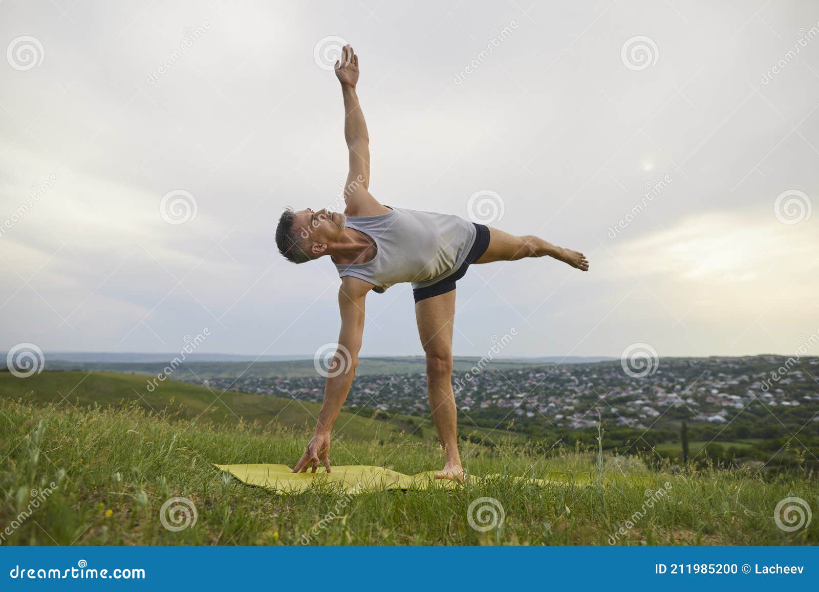 Woman Standing in Yoga Half Moon Posture Stock Vector - Illustration of  ethnicity, india: 62507968