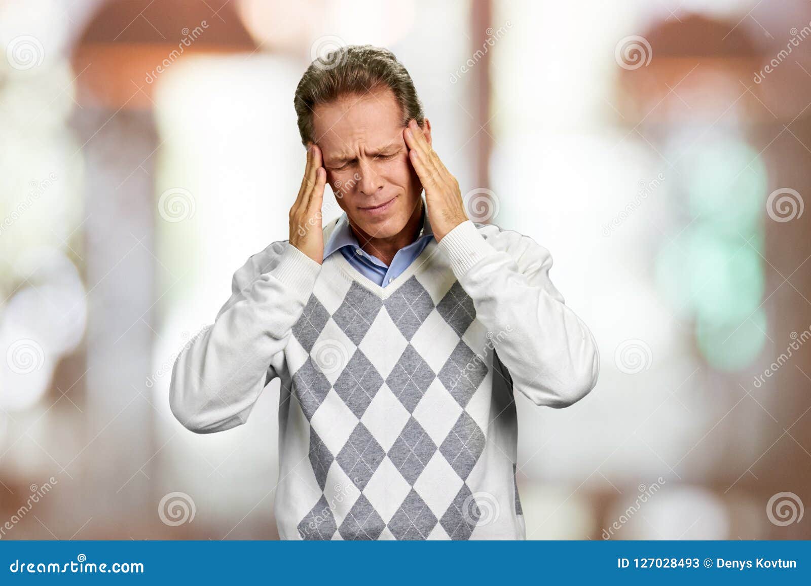 Mature Man Suffering From Headache Stock Image Image Of Caucasian