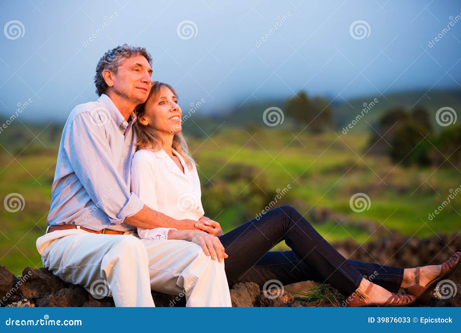 mature middle age couple in love