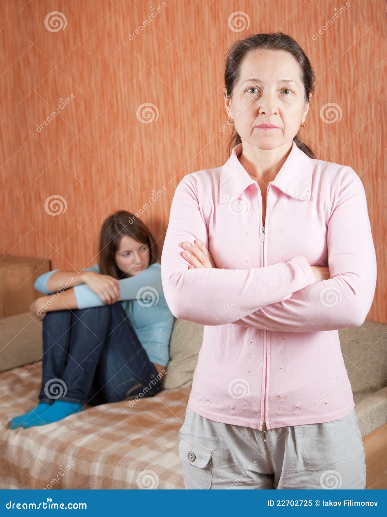 Mature Mother And Daughter Having Quarrel Stock Image