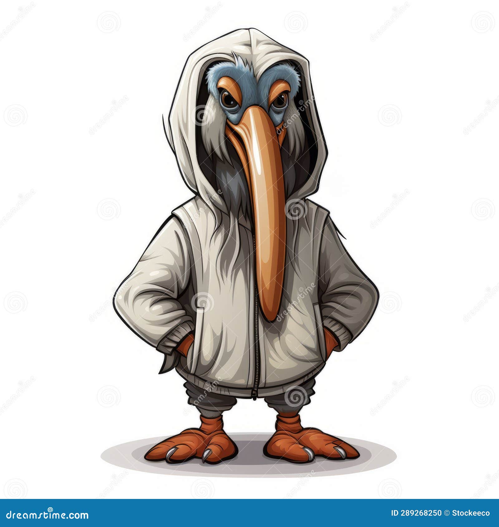Cheeky Rough Mature Pelican in Cozy Street Clothing Stock Illustration -  Illustration of cozy, vector: 289268250