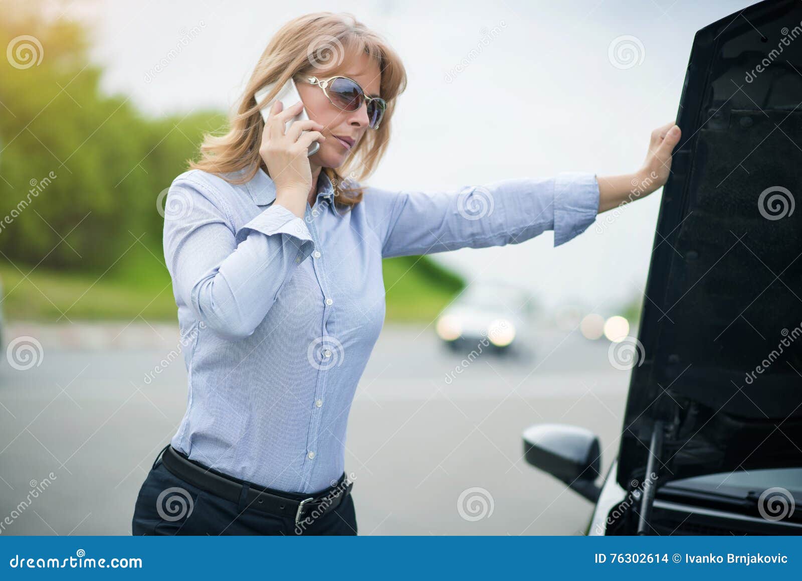 Mature Woman With Car Trouble Stock Photo Image Of People Female