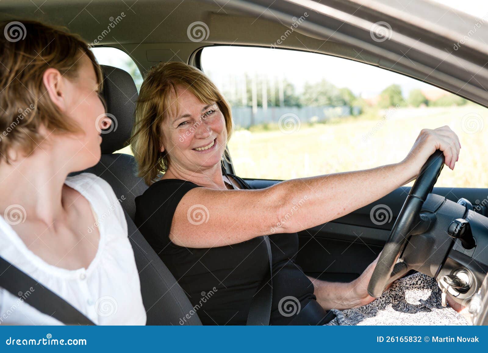 mature wife in car