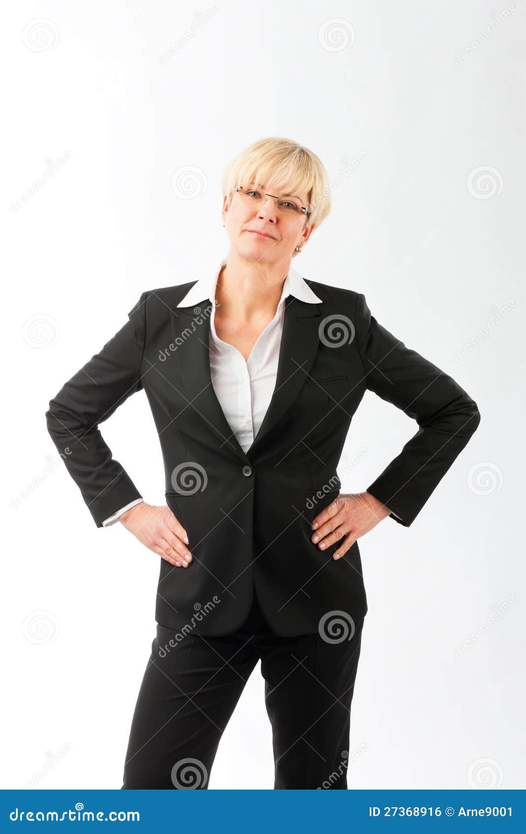 Mature Woman with Hands on Her Hips Stock Photo - Image of looking ...