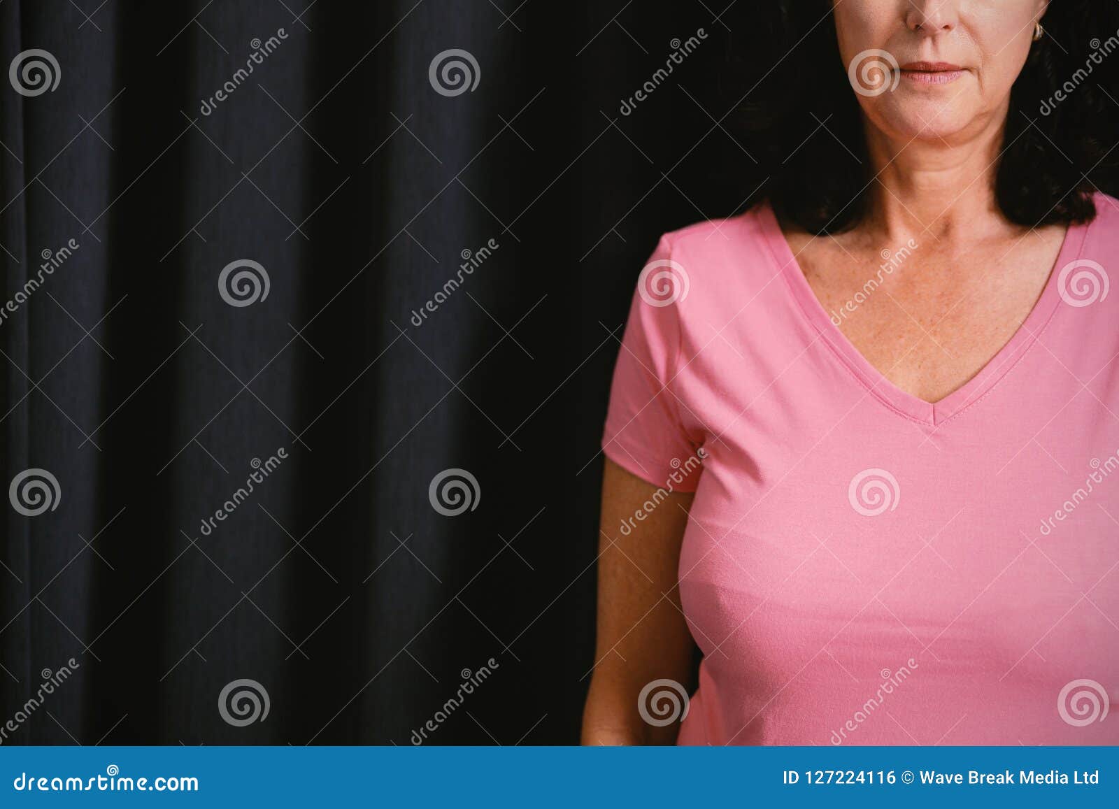 Mature Women In Pink For Breast Cancer Stock Photo Image Of