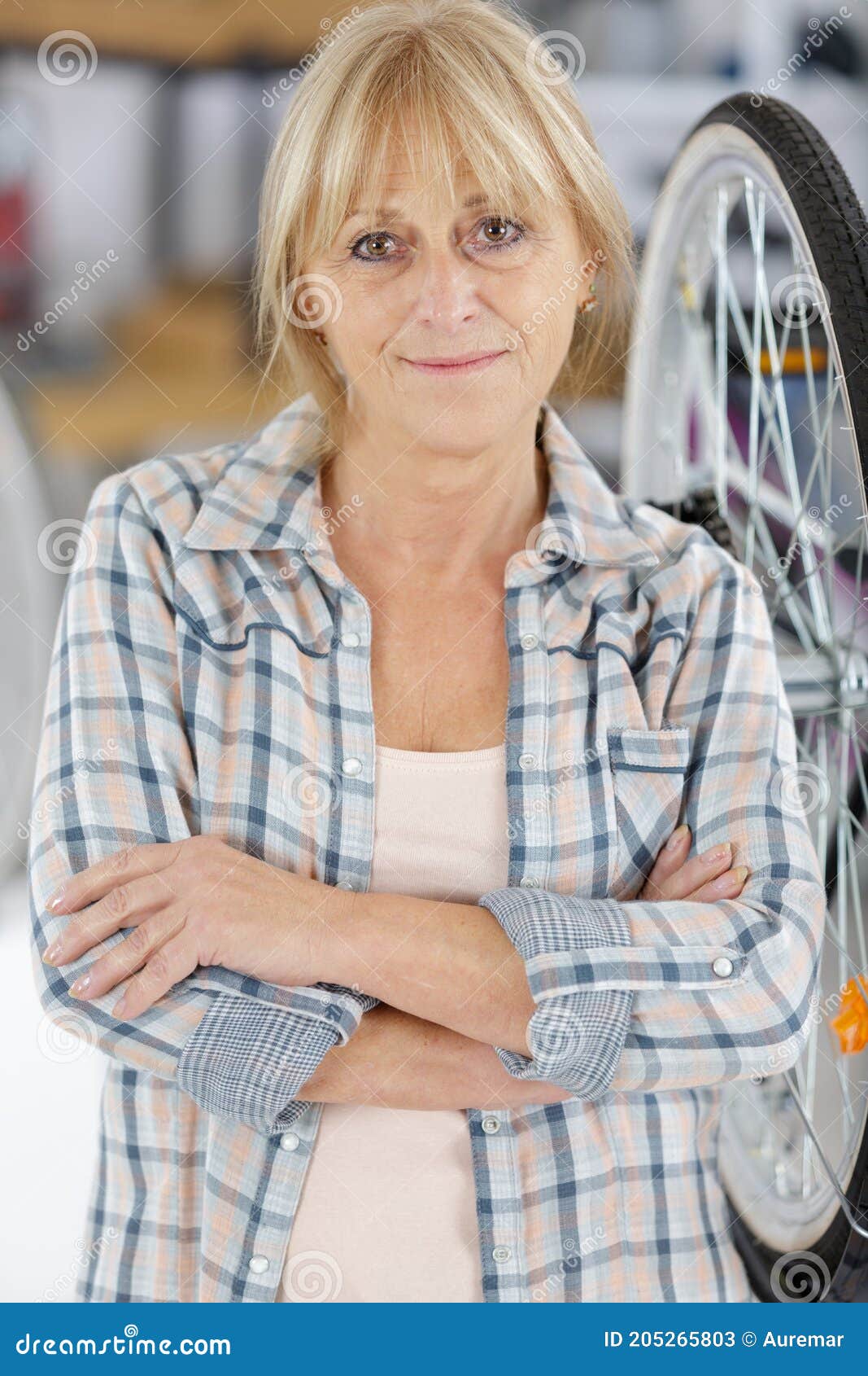 Mature Woman Posing In Repair Shop Stock Image Image Of Mechanic Hard