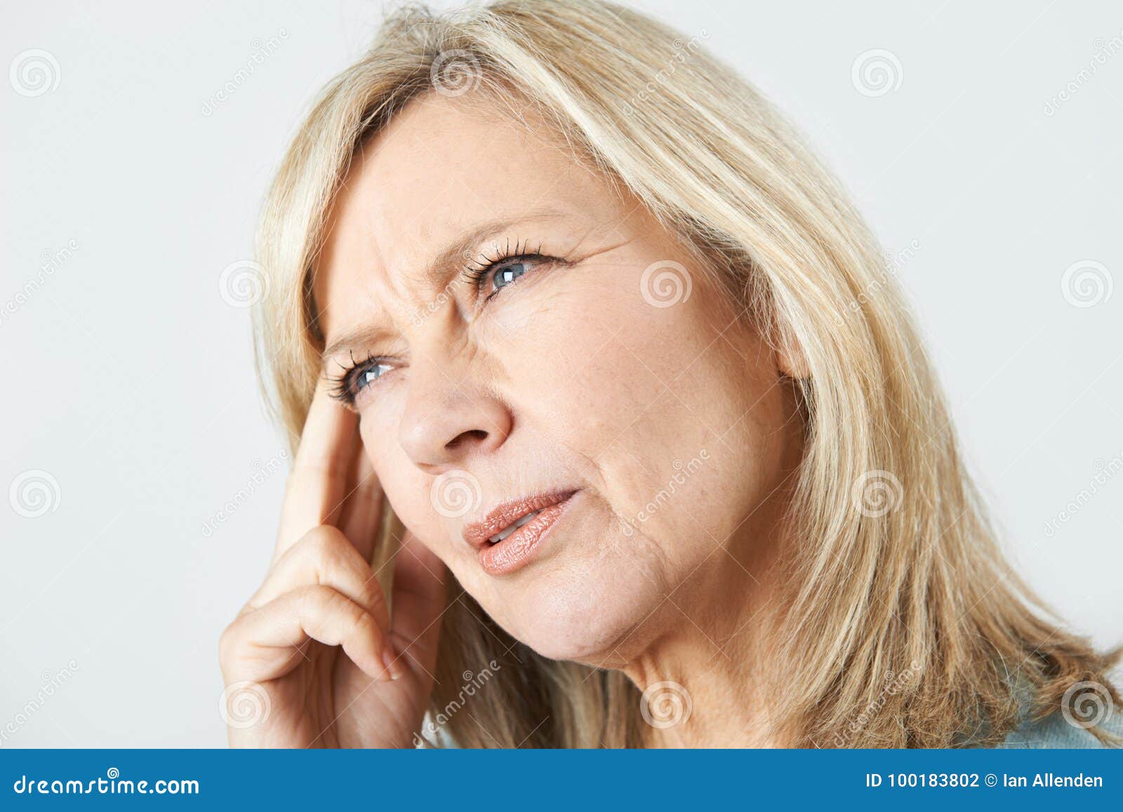 mature woman suffering from memory loss