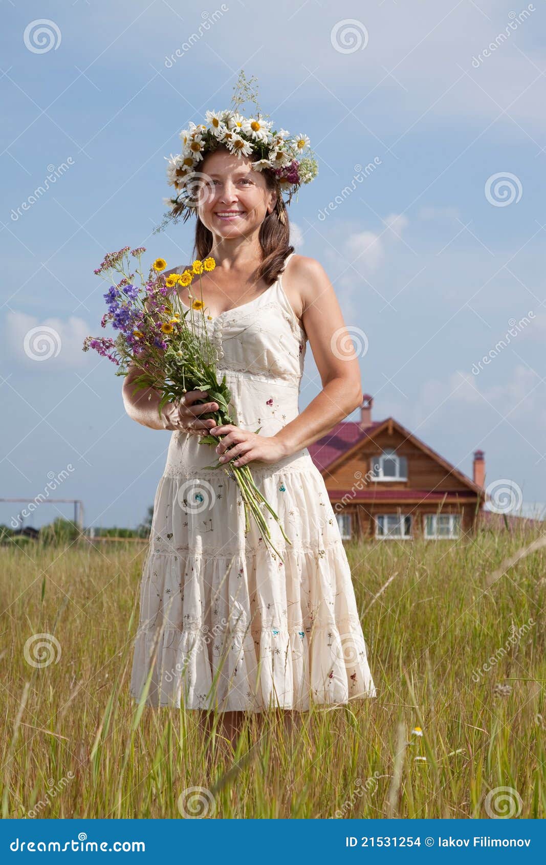 Mature Woman in Summer Field Stock Photo - Image of outdoor, home: 21531254