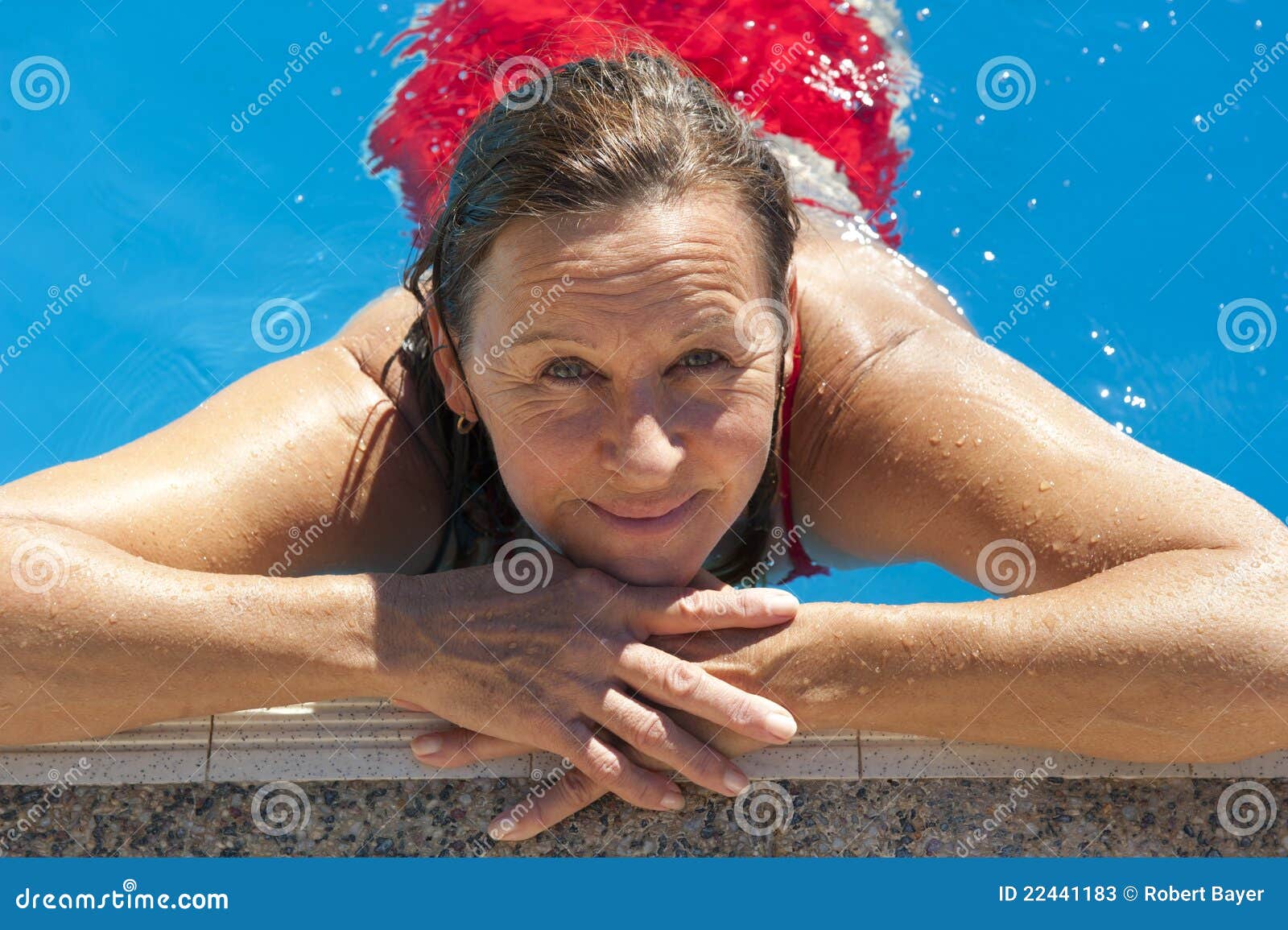 Mature Woman In Swimming Pool Stock Image Image Of Leisure Lady