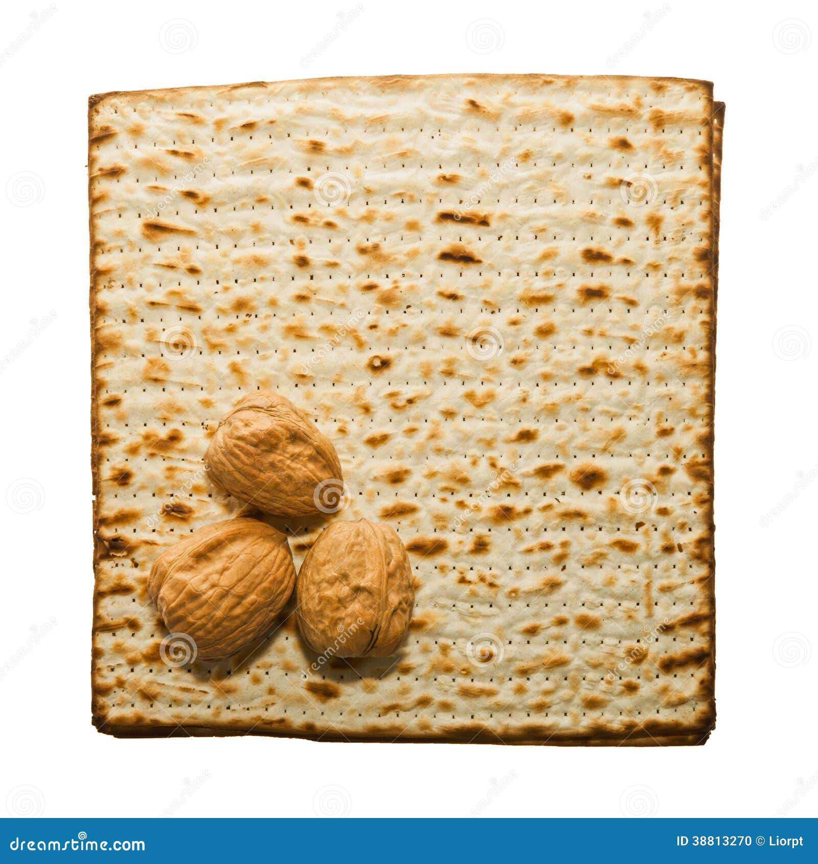 Matzo and three walnuts stock photo. Image of bread, walnuts 38813270