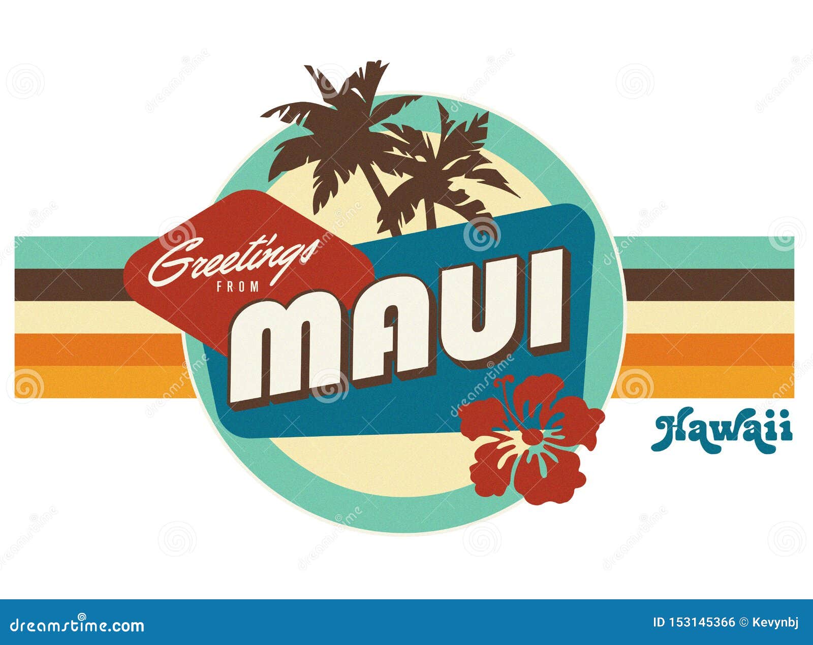 maui hawaii vintage postcard style t-shirt  art