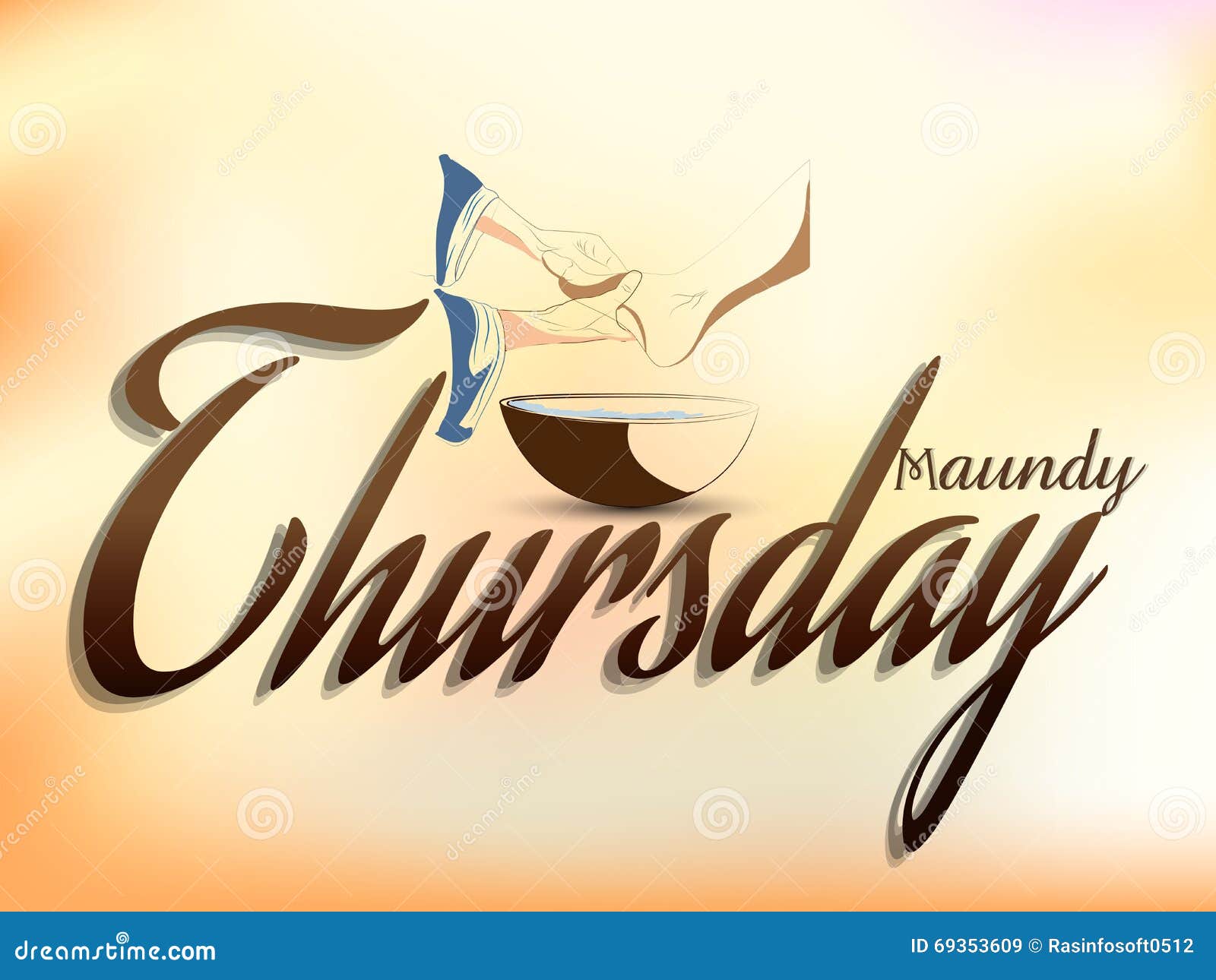 Maundy Thursday. Thursday Color Illustration With Jesus And The 12