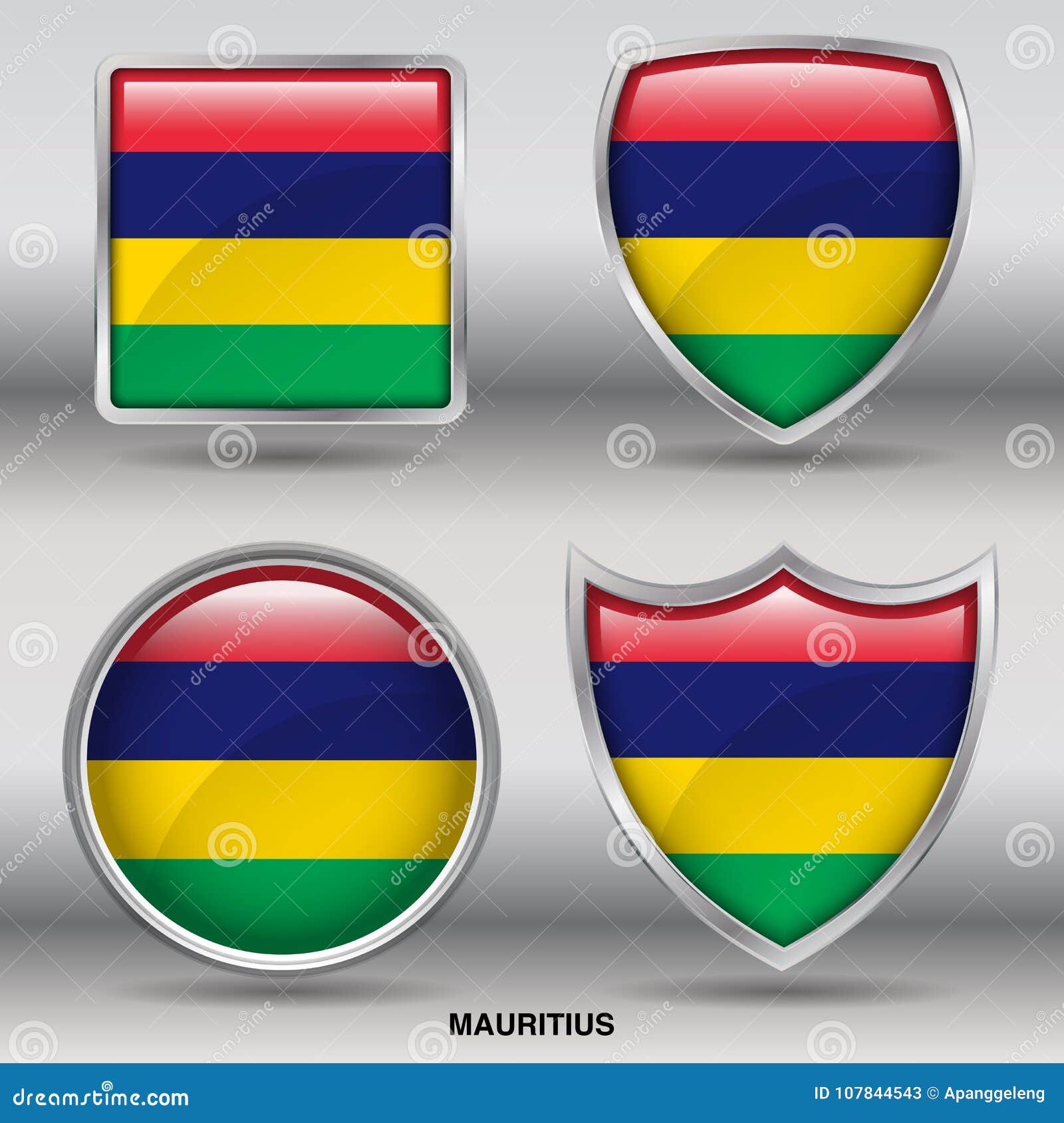 Download Mauritius Flag In 4 Shapes Collection With Clipping Path ...