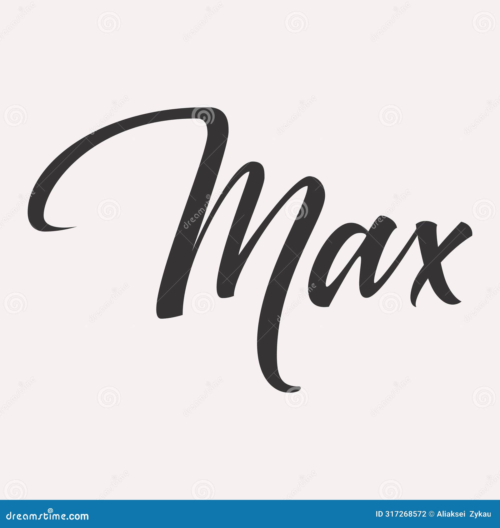 max english name greeting lettering card