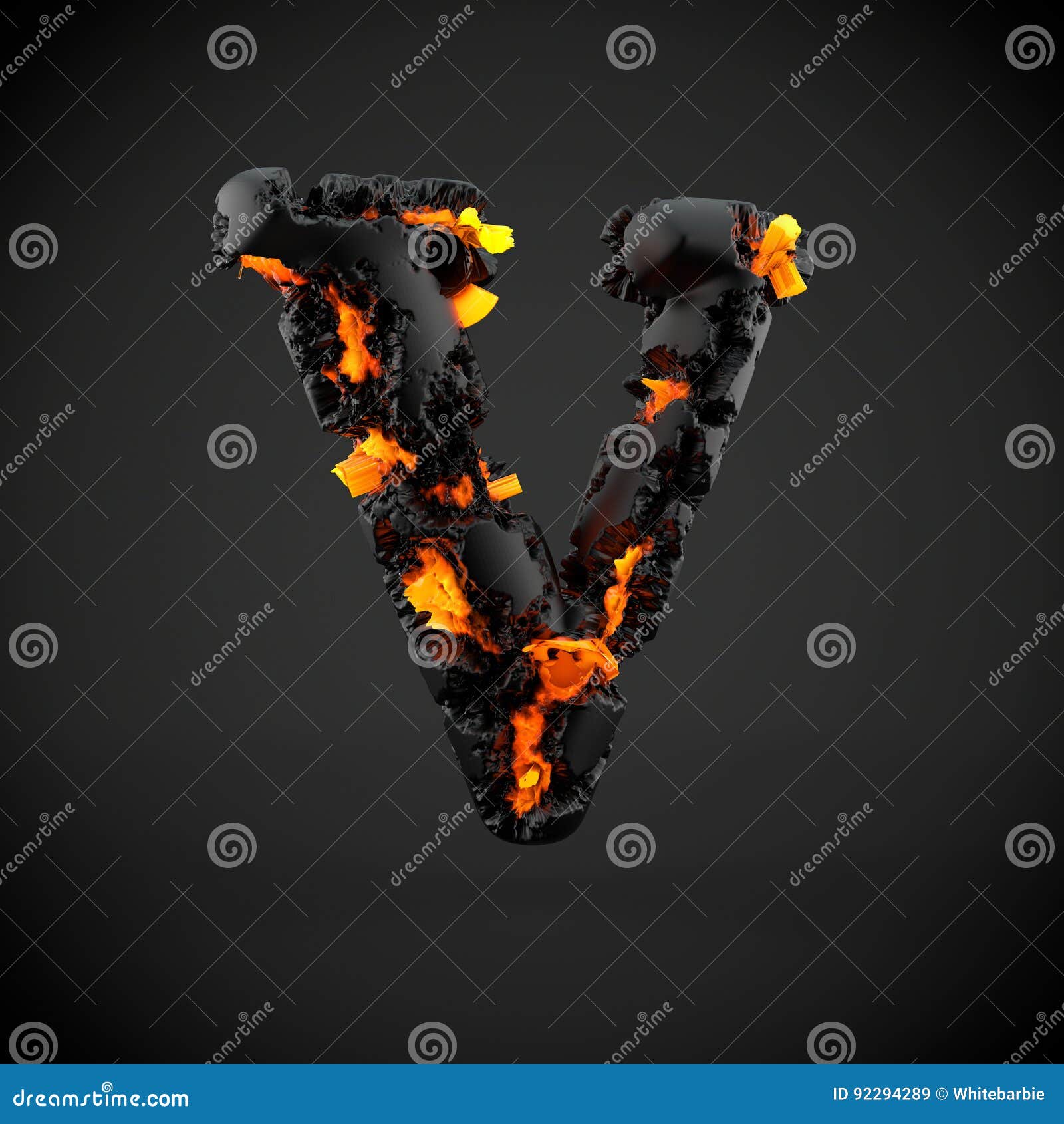 Mayúscula Volcánico De La Letra V Del Alfabeto Aislado En Fondo Negro Stock  de ilustración - Ilustración de amarillo, grieta: 92294289
