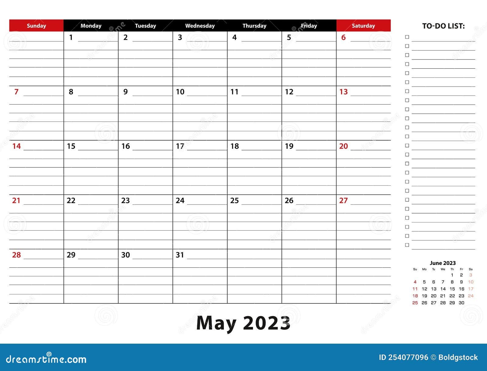 May 2023 Monthly Desk Pad Calendar Week Starts From Sunday Size A3